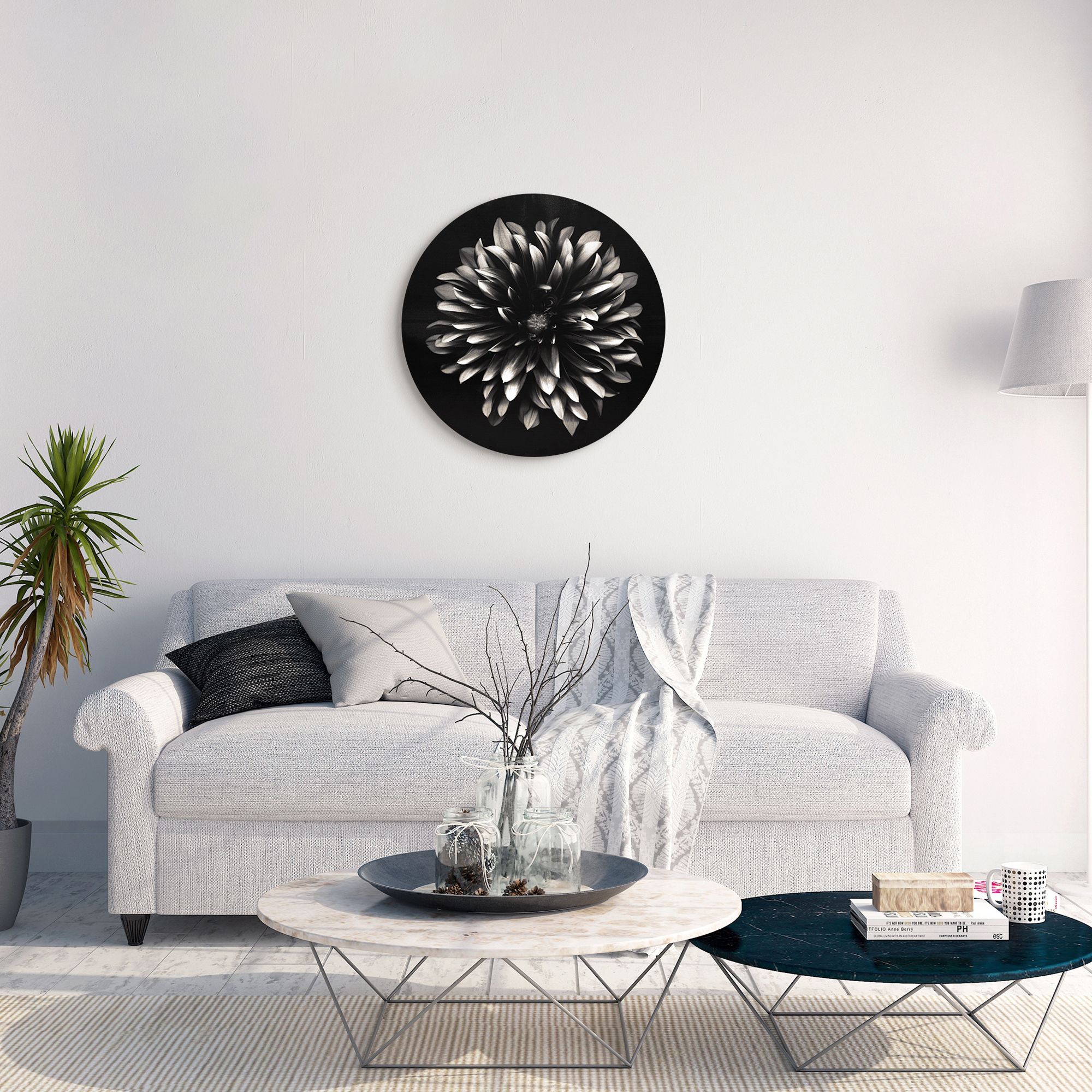 Petals 24" Circular Giclee Canvas Wall Art