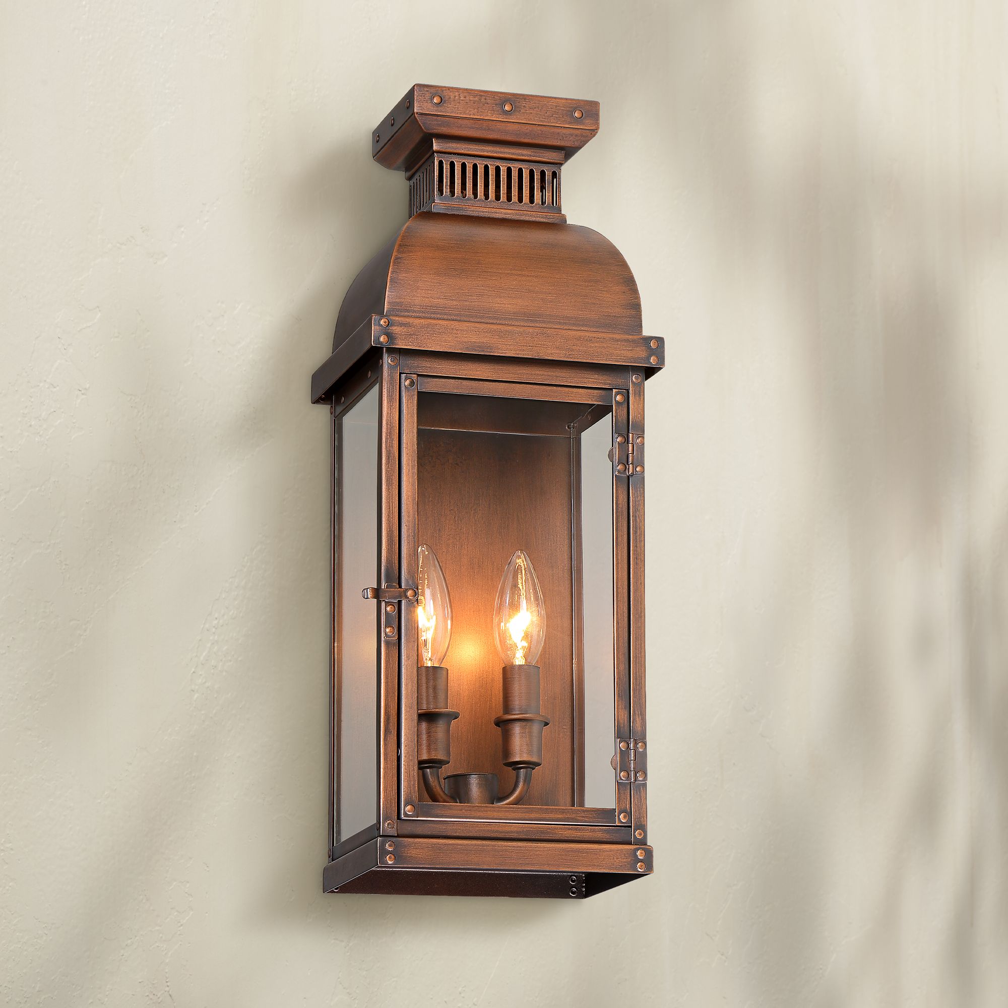 Possini Euro Cobb 18"H Painted Copper Outdoor Wall Light