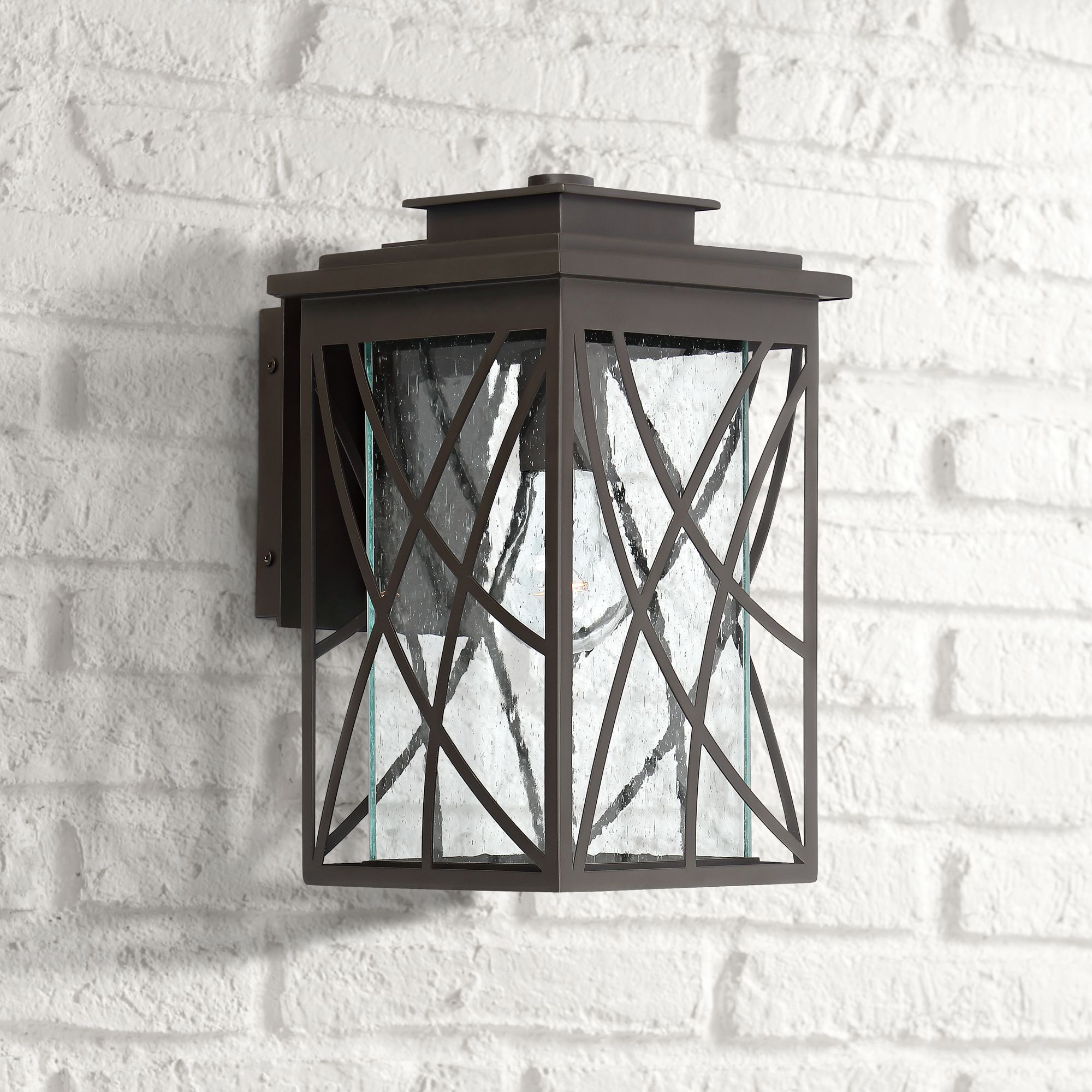 Cieran 12 1/2" High Geometric Bronze Outdoor Wall Light