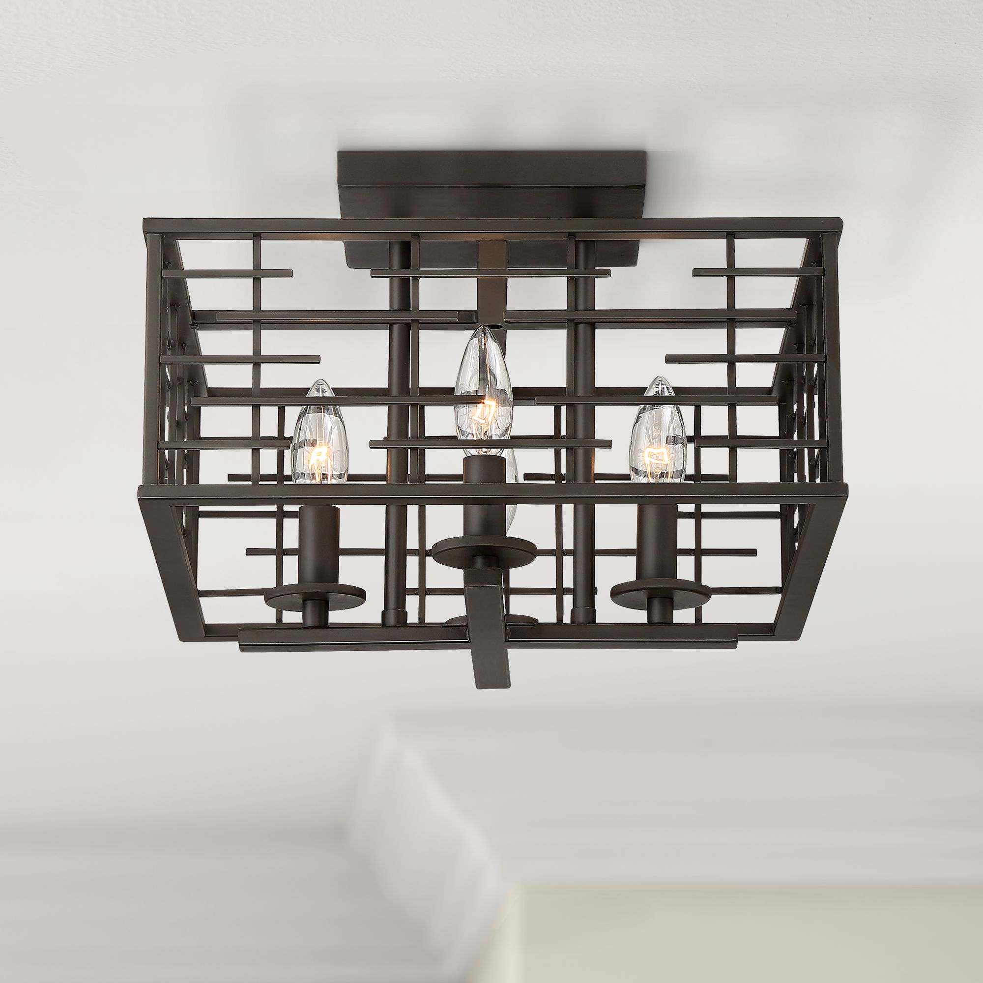 Pascal 14" Wide Bronze 4-Light Ceiling Light