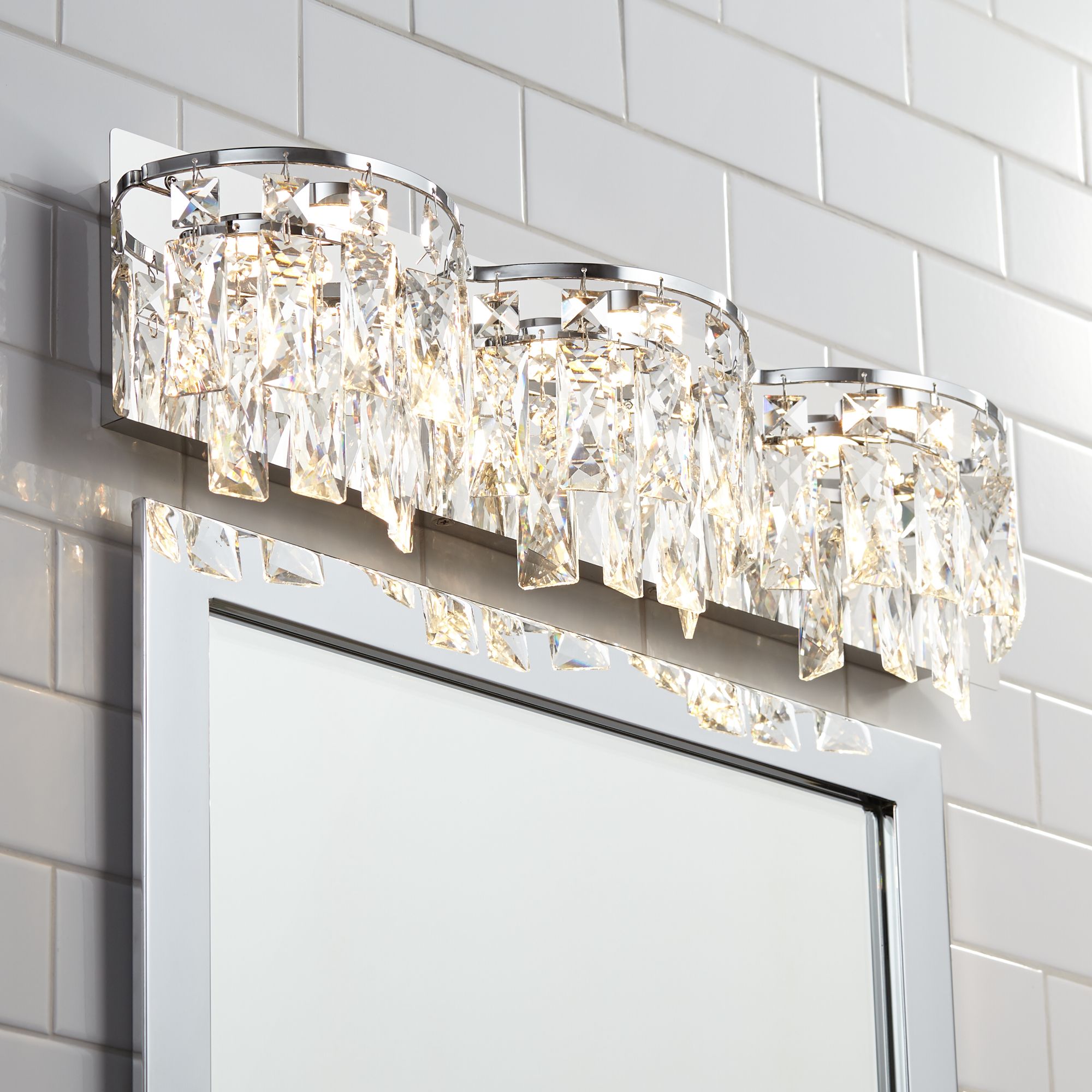 Villette 24 1/2" W Chrome and Crystal 3-Light LED Bath Light