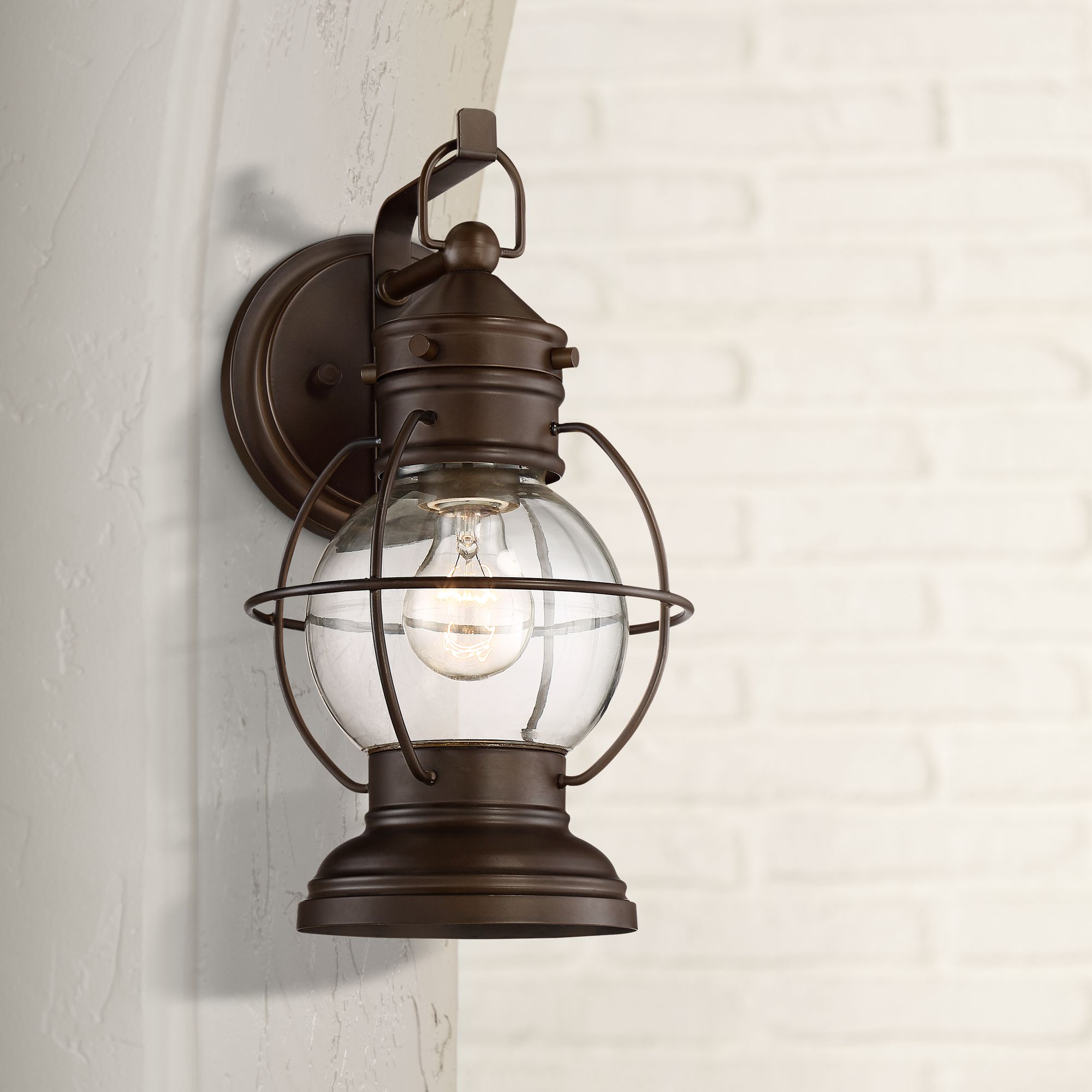 Jonah 14 3/4"H Oil-Rubbed Bronze Outdoor Lantern Wall Light