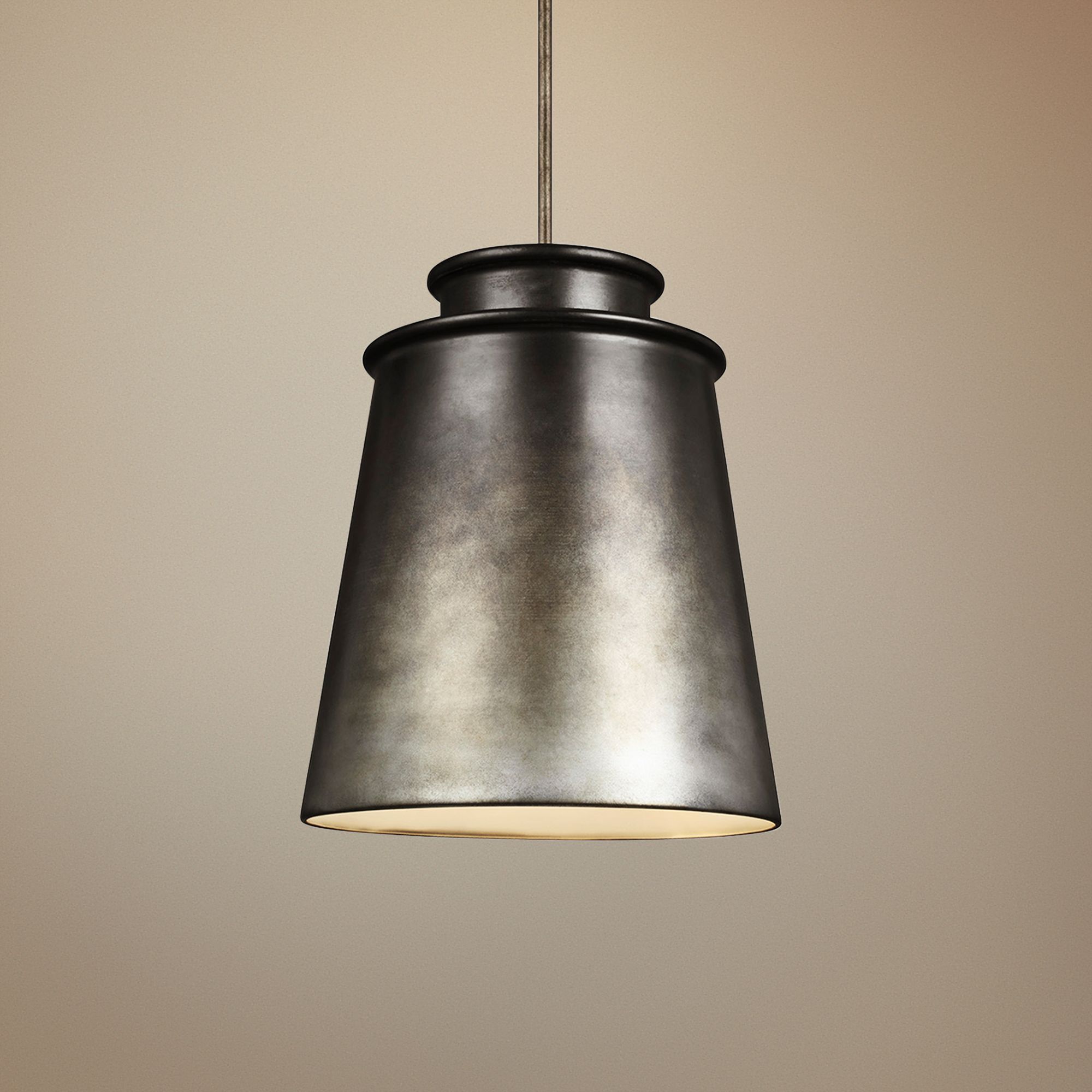 Feiss Fiona 15" Wide Oil Can Gray Pendant Light