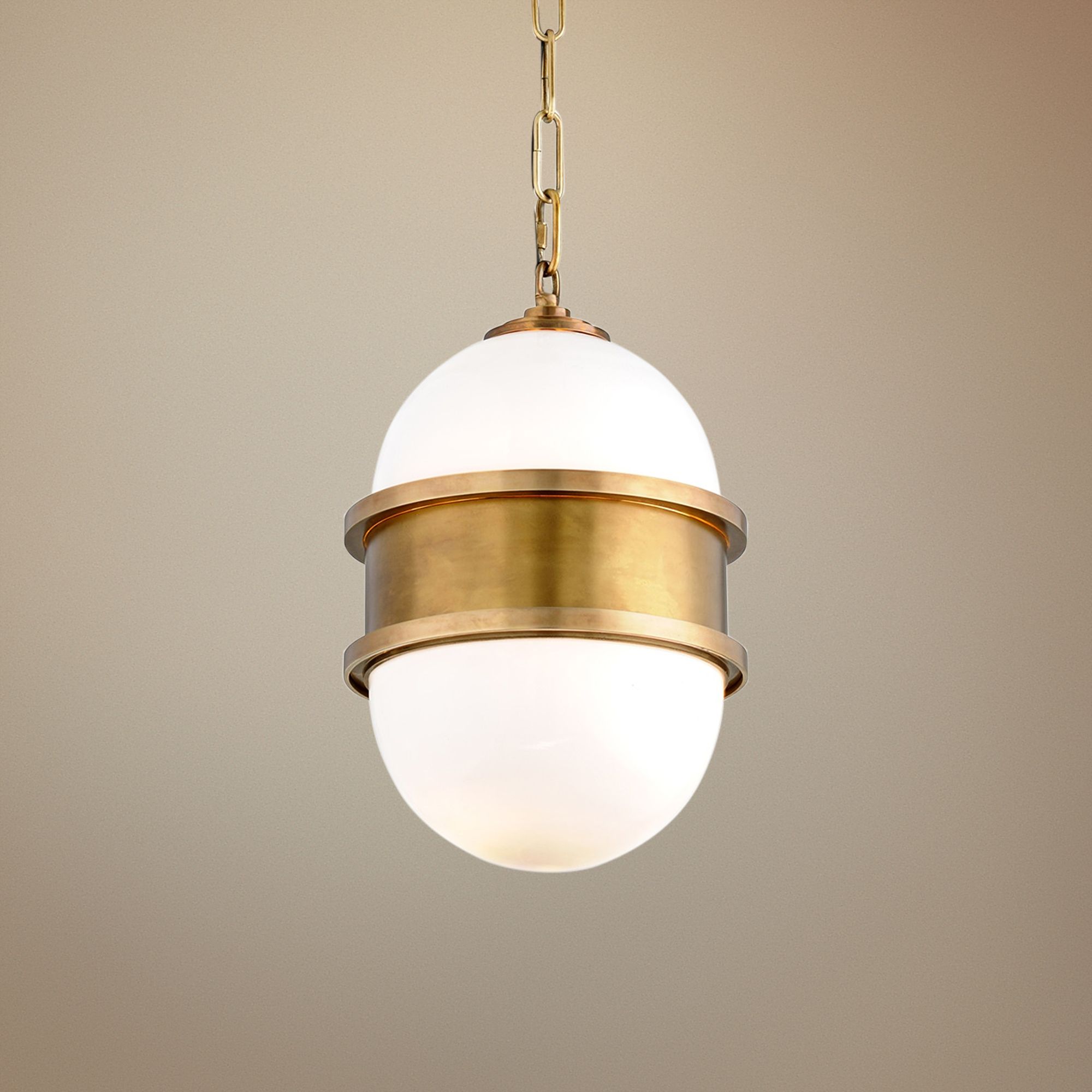 Corbett Broomley 10" Wide Vintage Brass Mini Pendant