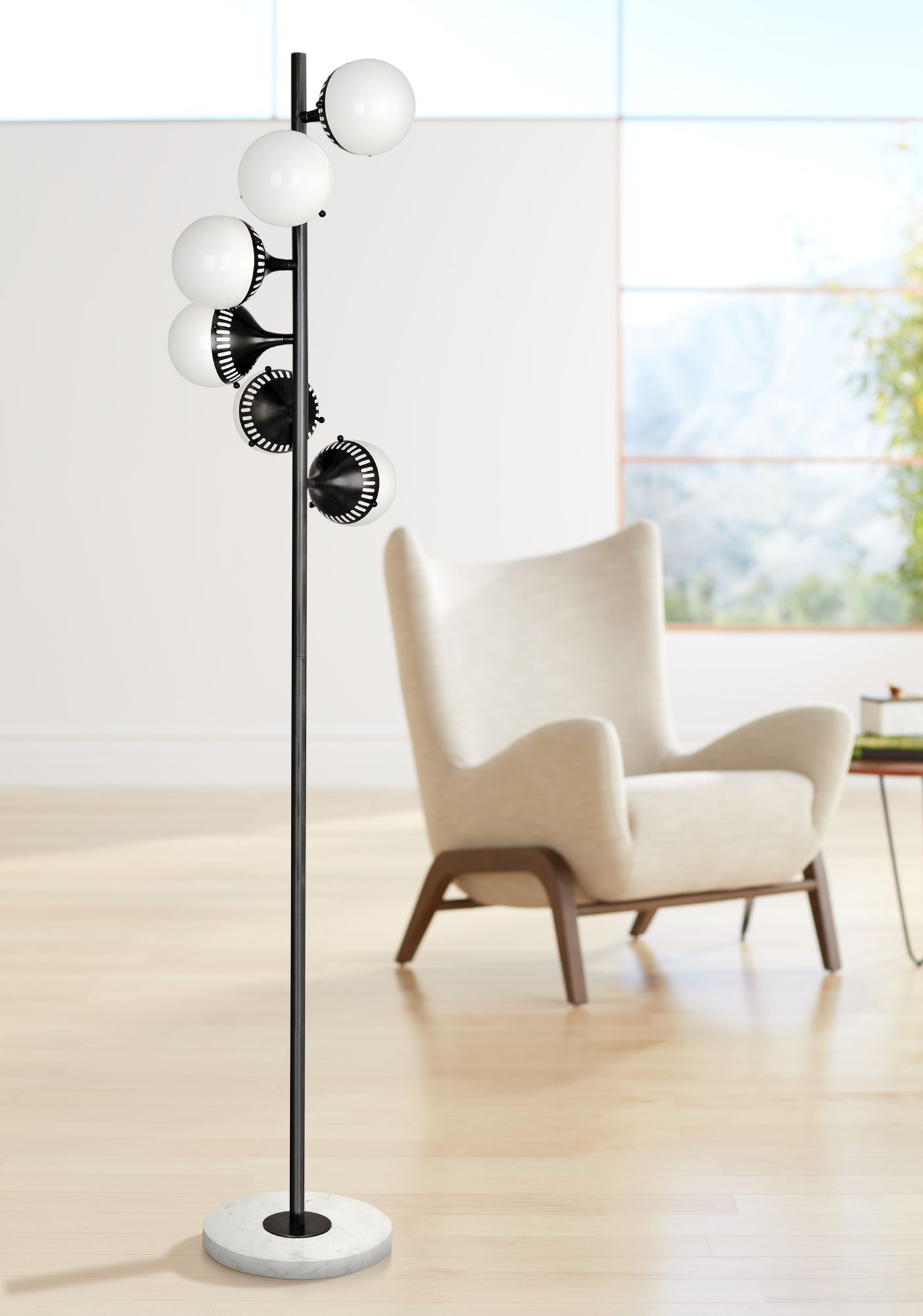 Jonathan Adler Rio Deep Patina Bronze 6-Light Floor Lamp