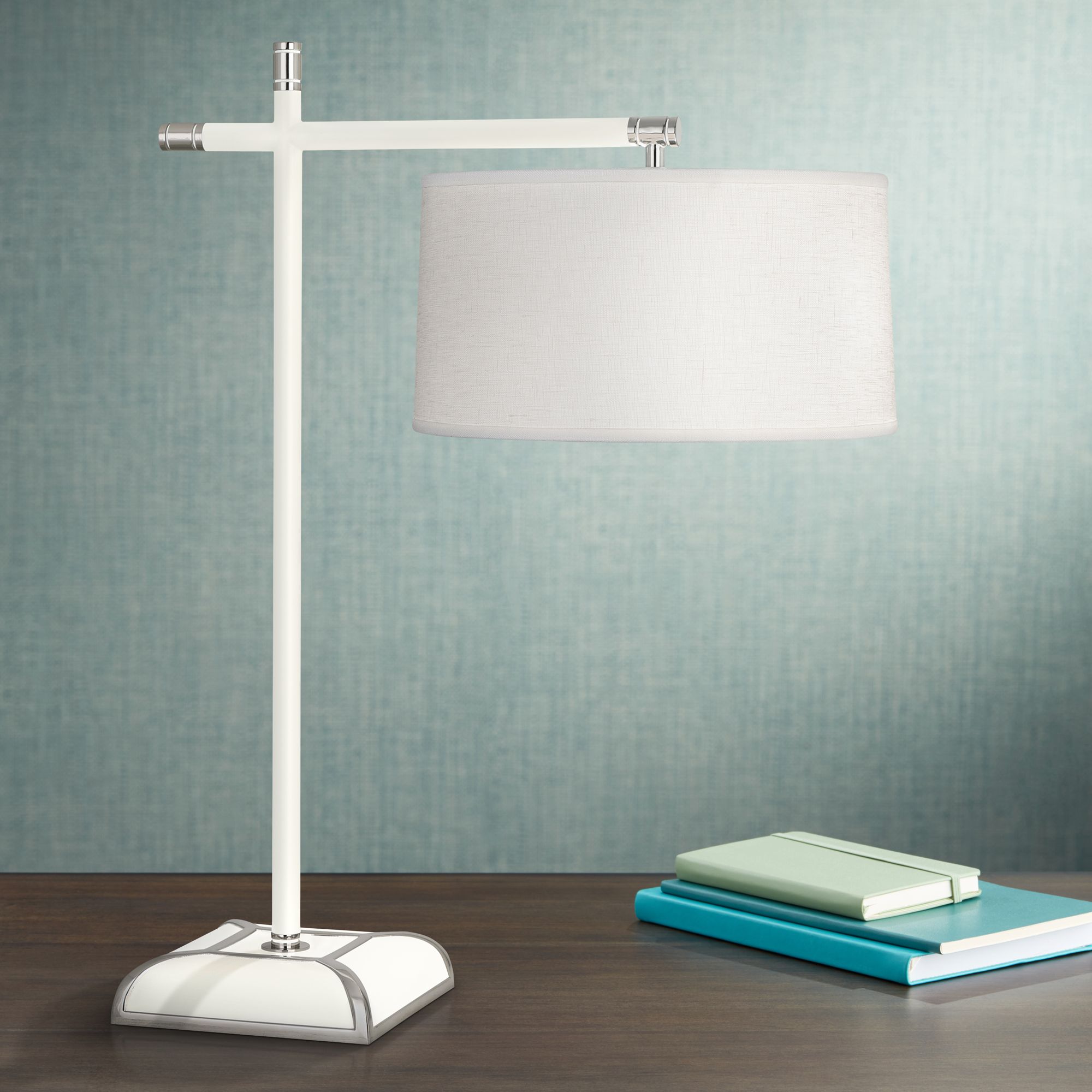 Robert Abbey Ranger Glossy White Painted Metal Desk Lamp