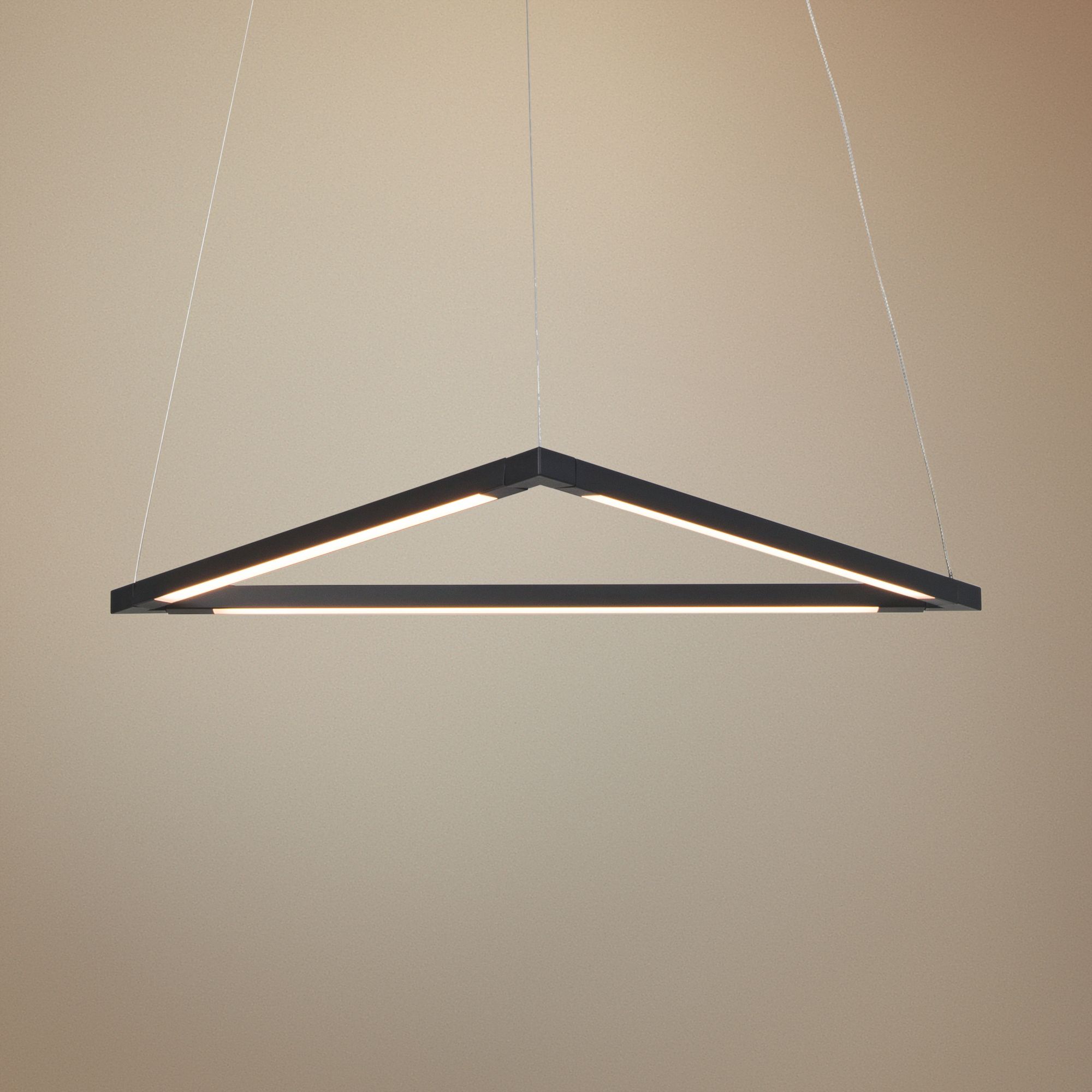 Z-Bar Triangle 18 1/2" Wide Matte Black LED Pendant Light