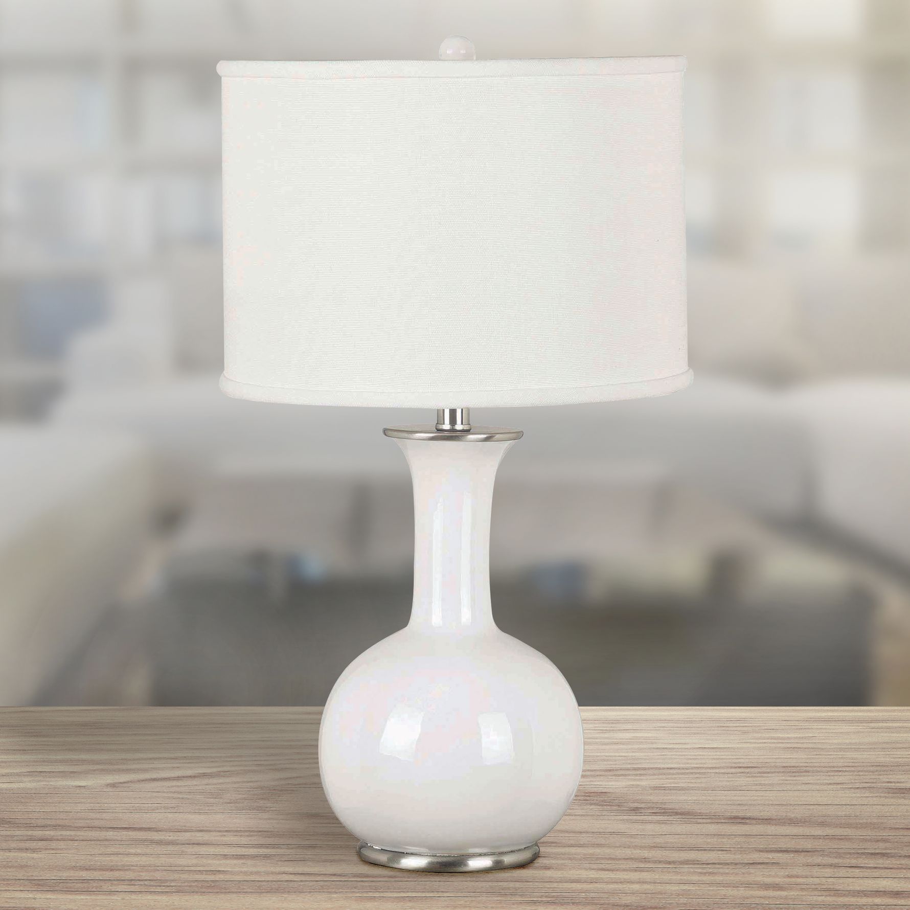 Kenroy Home Mimic White Ceramic Vase Table Lamp