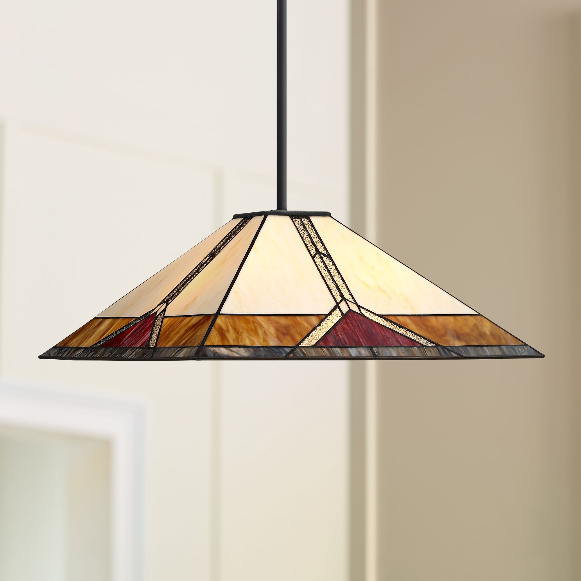 Bentley 20" Wide Warm Art Glass 3-Light Pendant Light