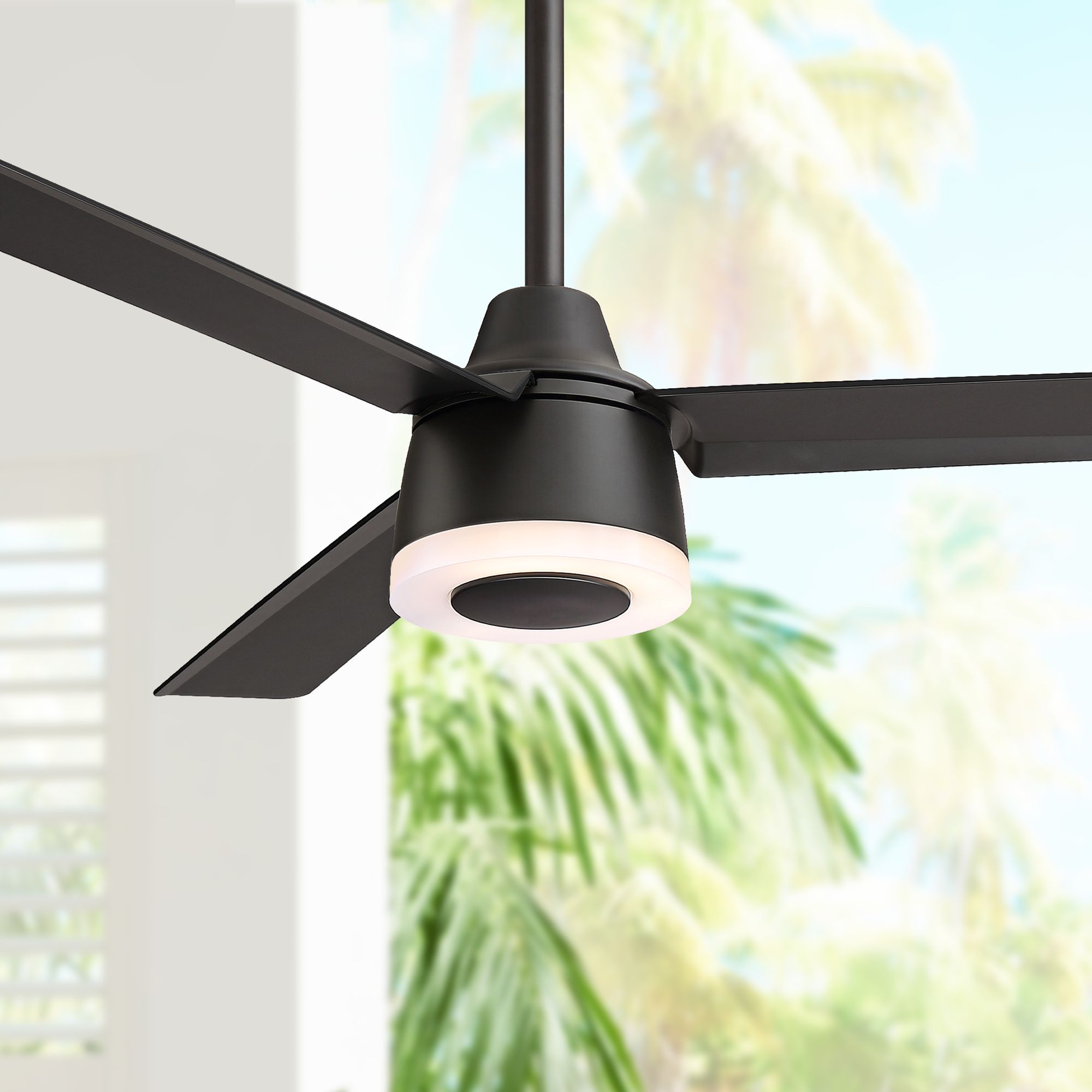 50" Temple Hill Matte Black LED Ceiling Fan