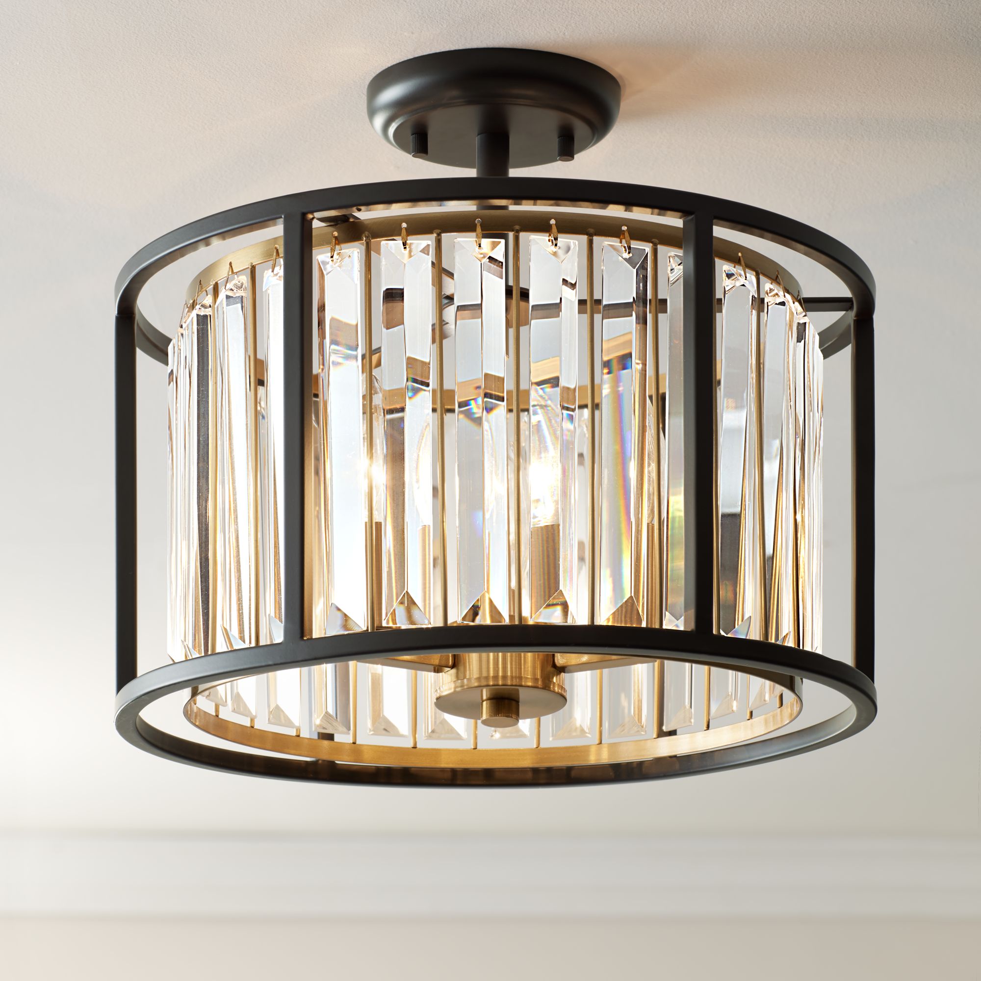 black and gold flush ceiling light