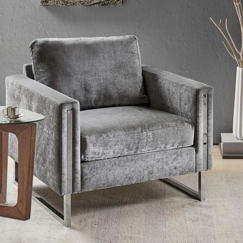 INK + IVY Madden Gray Fabric Accent Chair