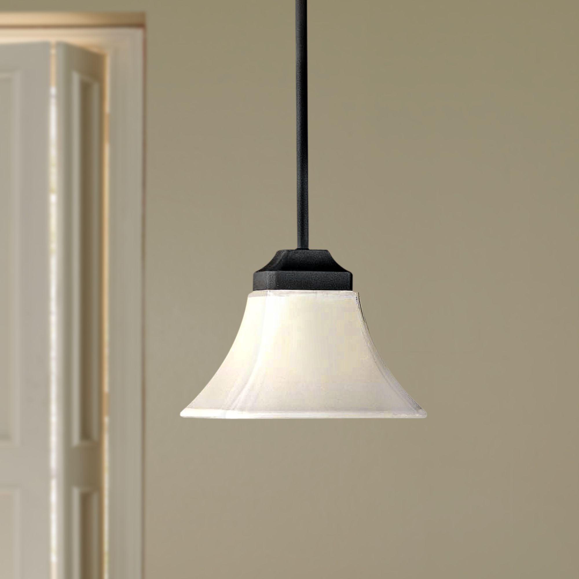 Agilis One-Light 7 3/4" Wide White Glass Mini Pendant