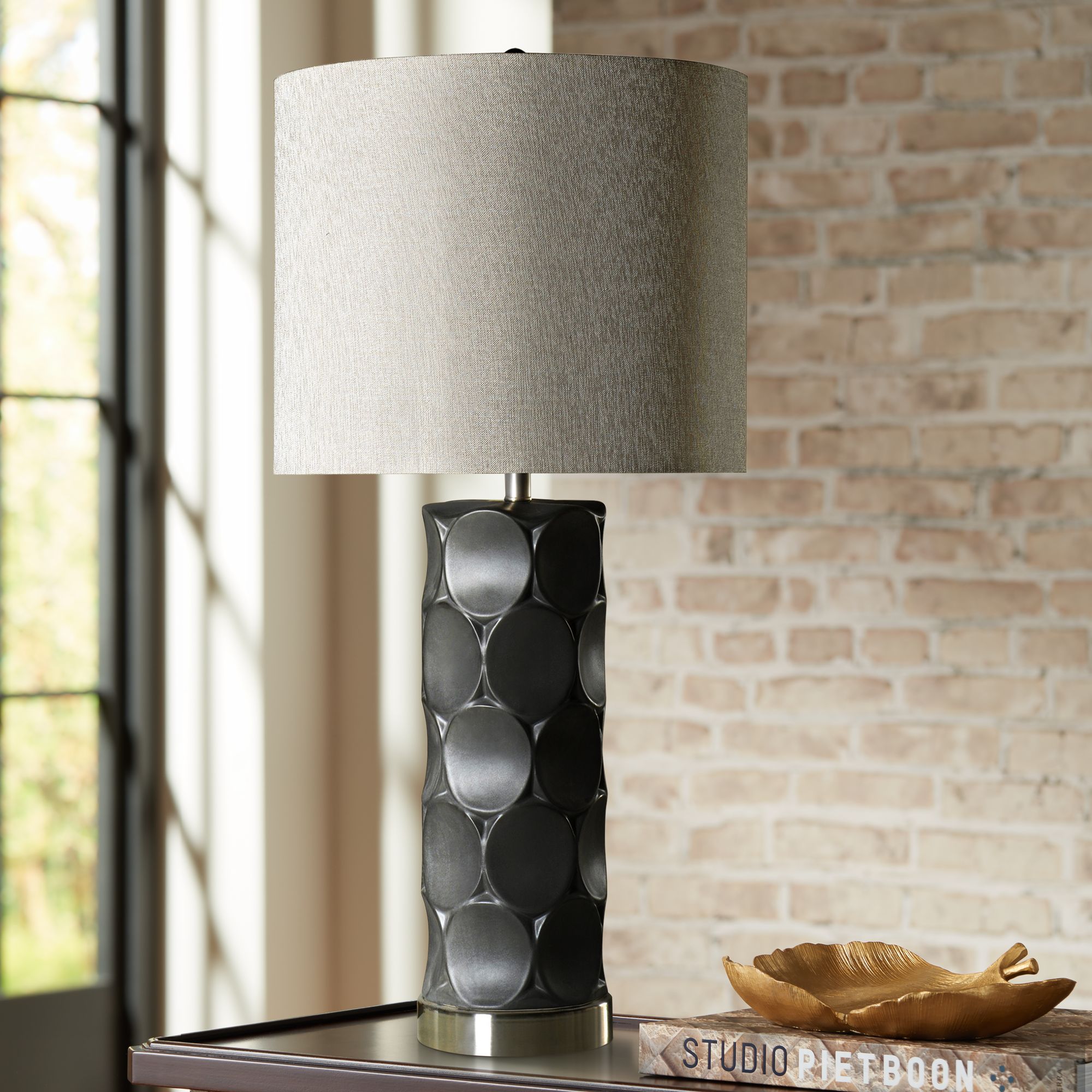 Rutherford Charcoal Ceramic Table Lamp