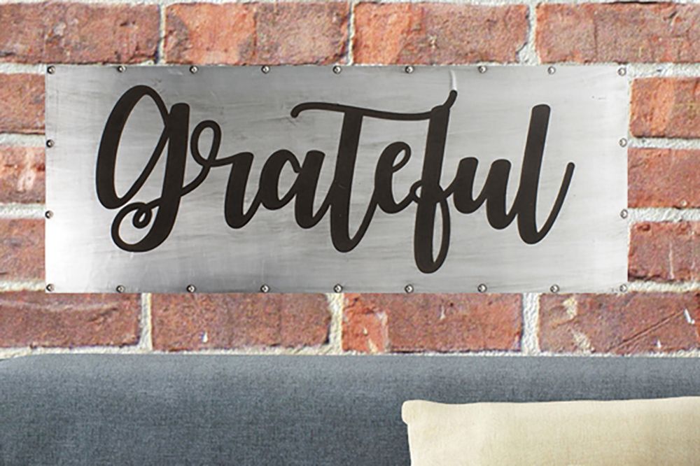 Grateful 36" Wide Black and Gray Metal Wall Art