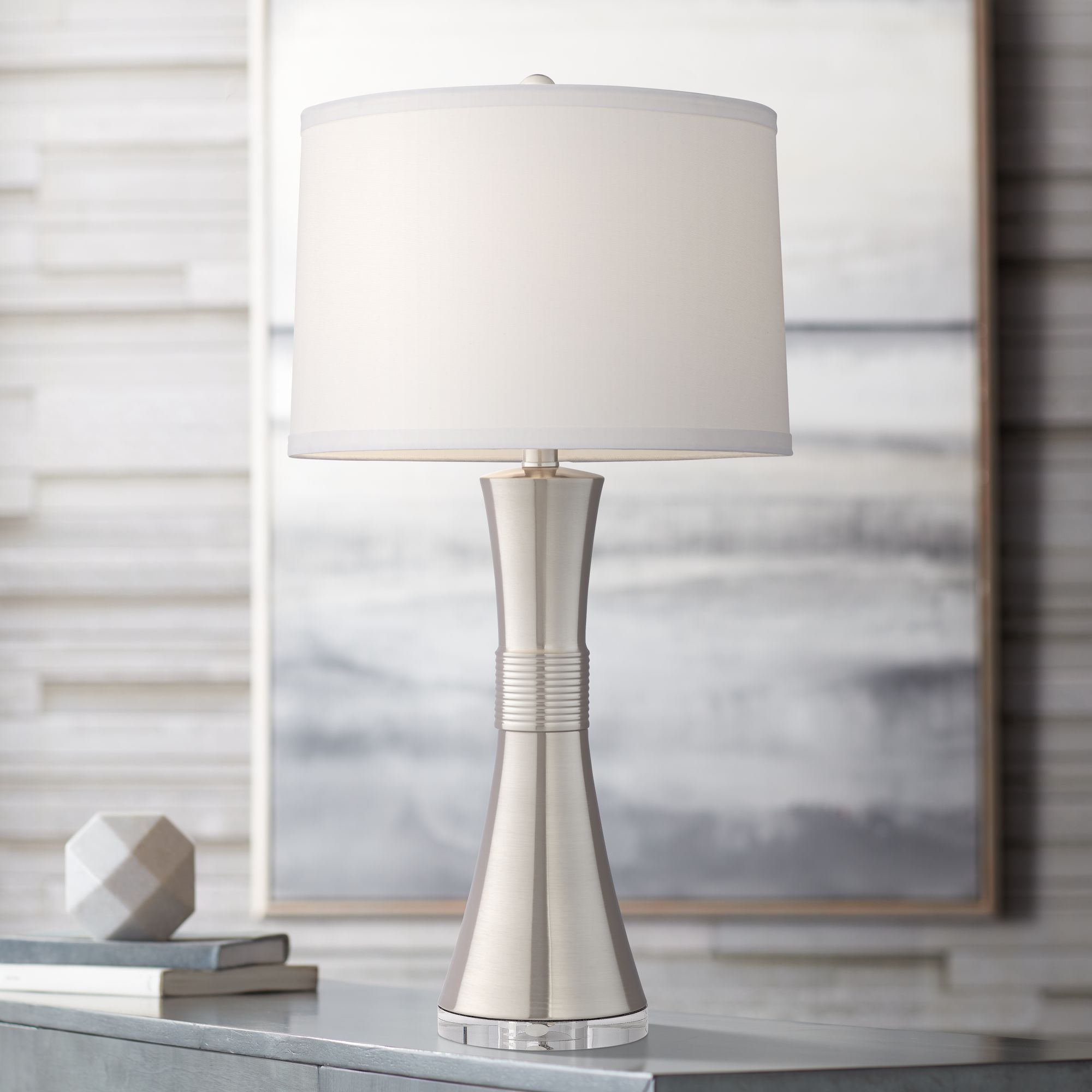 Hudson Brushed Nickel Metal Table Lamp