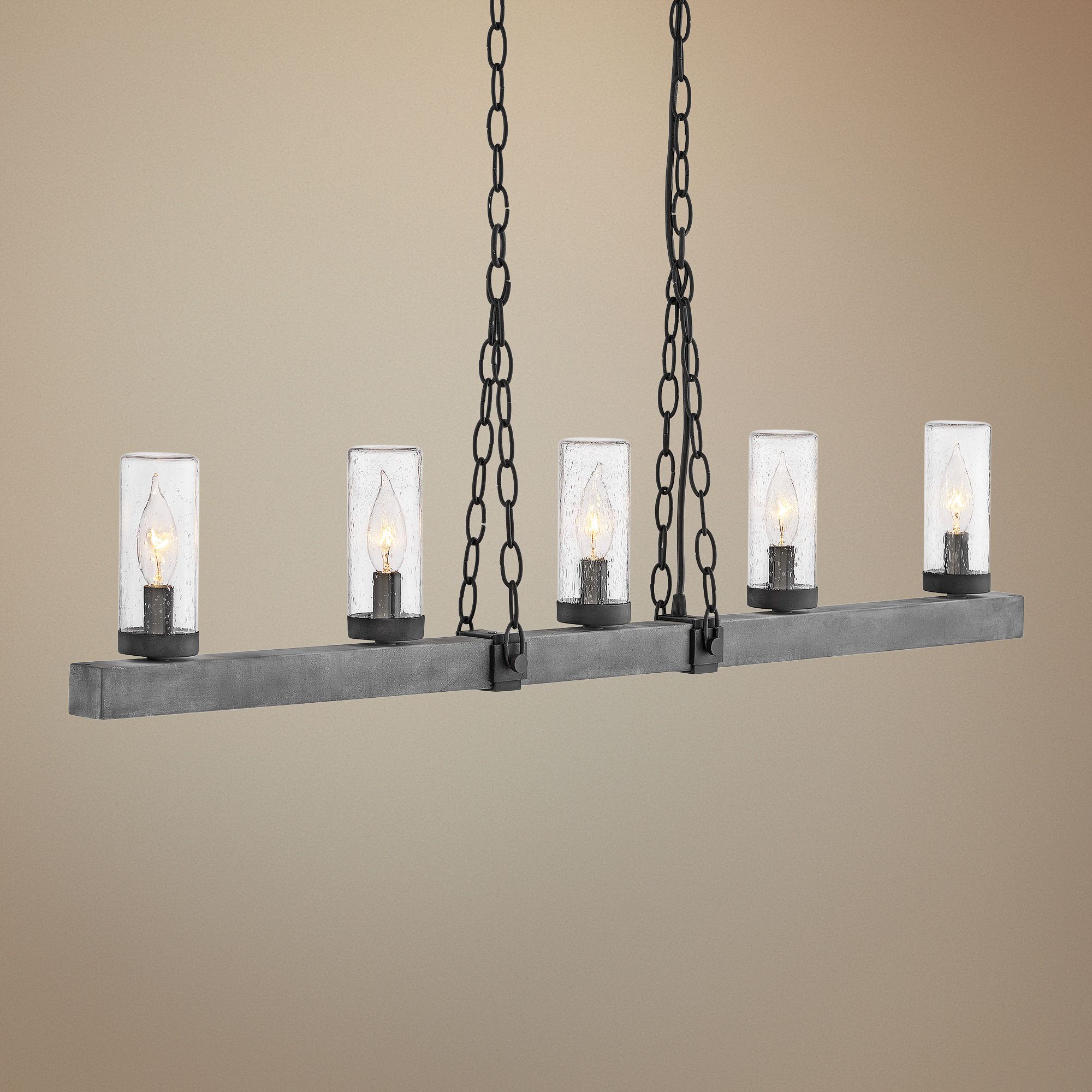 Sawyer 42"W Aged Zinc Outdoor Kitchen Island Light Pendant