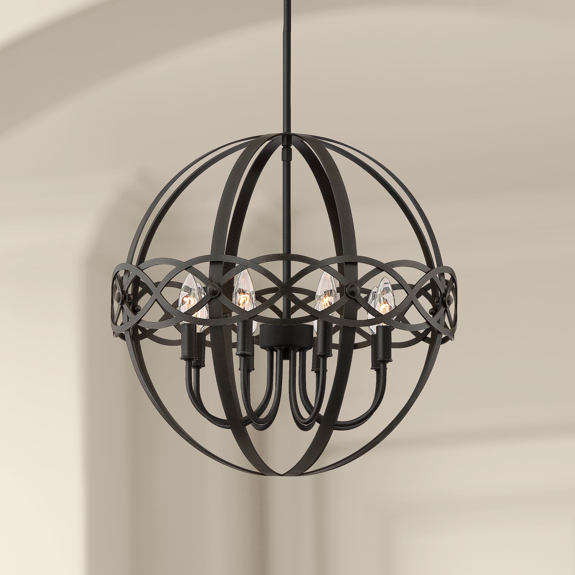 Delana 20" Wide Dark Brown 8-Light Orb Pendant
