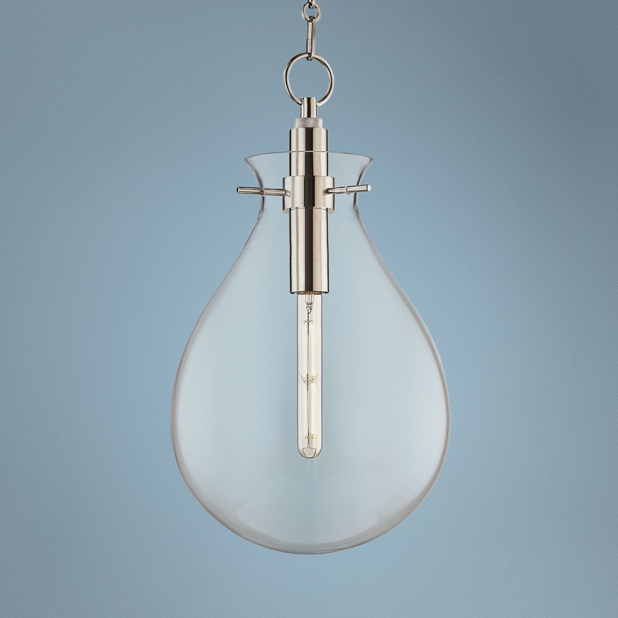 Ivy 12 1/2" Wide Polished Nickel LED Pendant Light