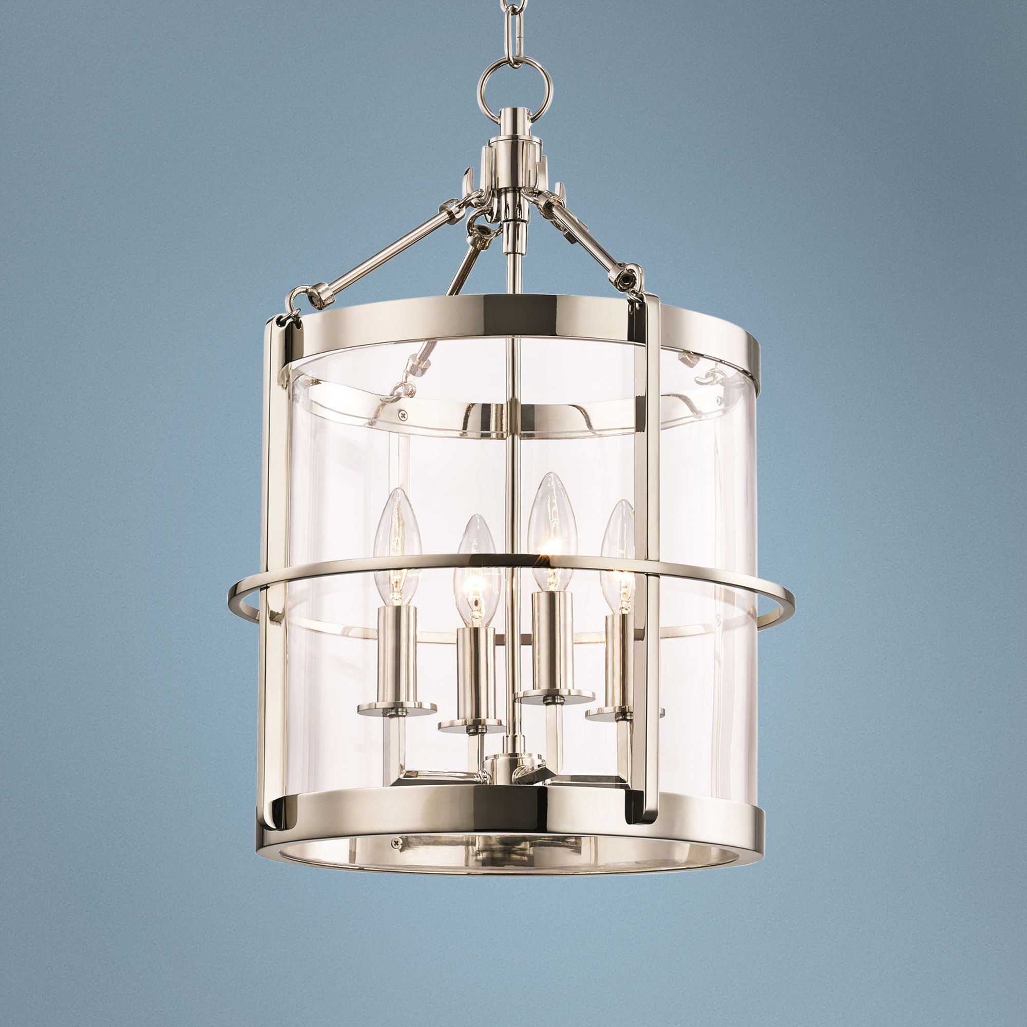Ren 13 3/4" Wide Polished Nickel 4-Light Pendant
