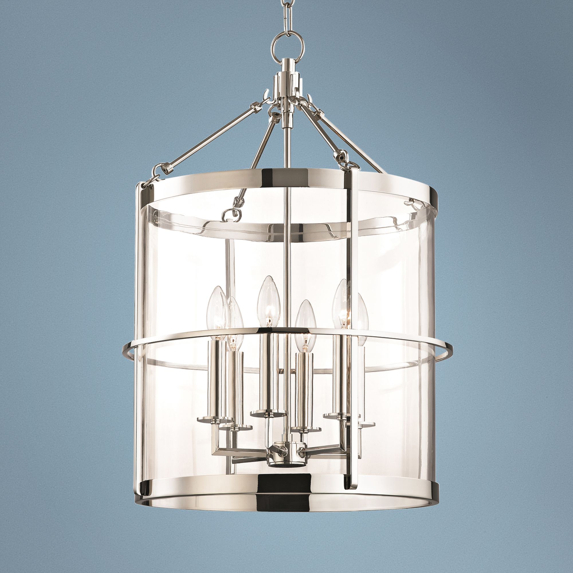 Ren 17 1/2" Wide Polished Nickel 6-Light Pendant