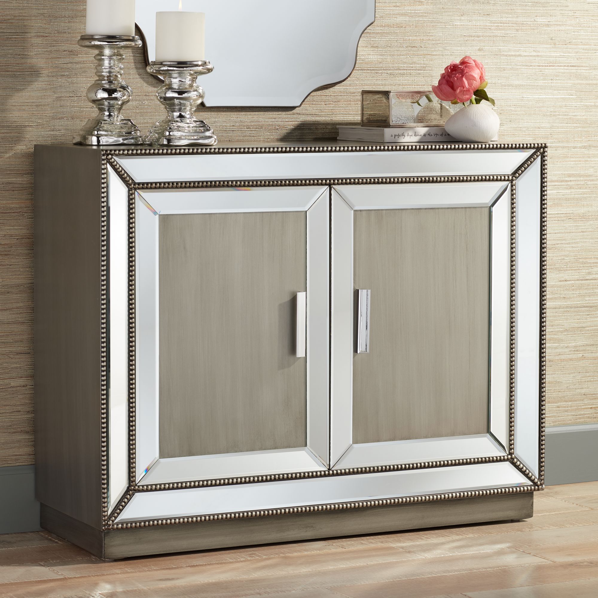 Galena 2-Door Mirrored Accent Cabinet