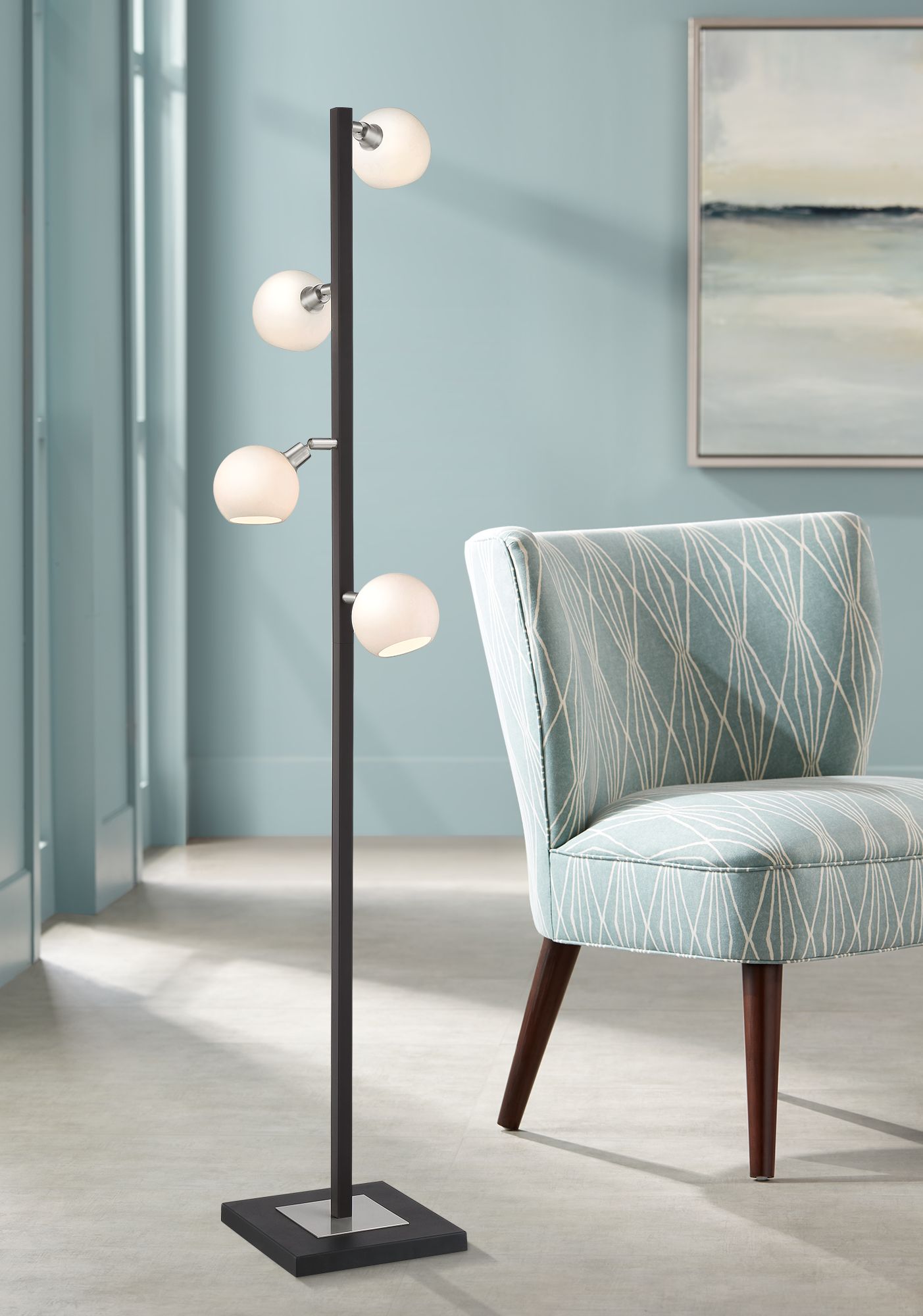 Possini Euro Solaria 4-Light Globe Tree Floor Lamp