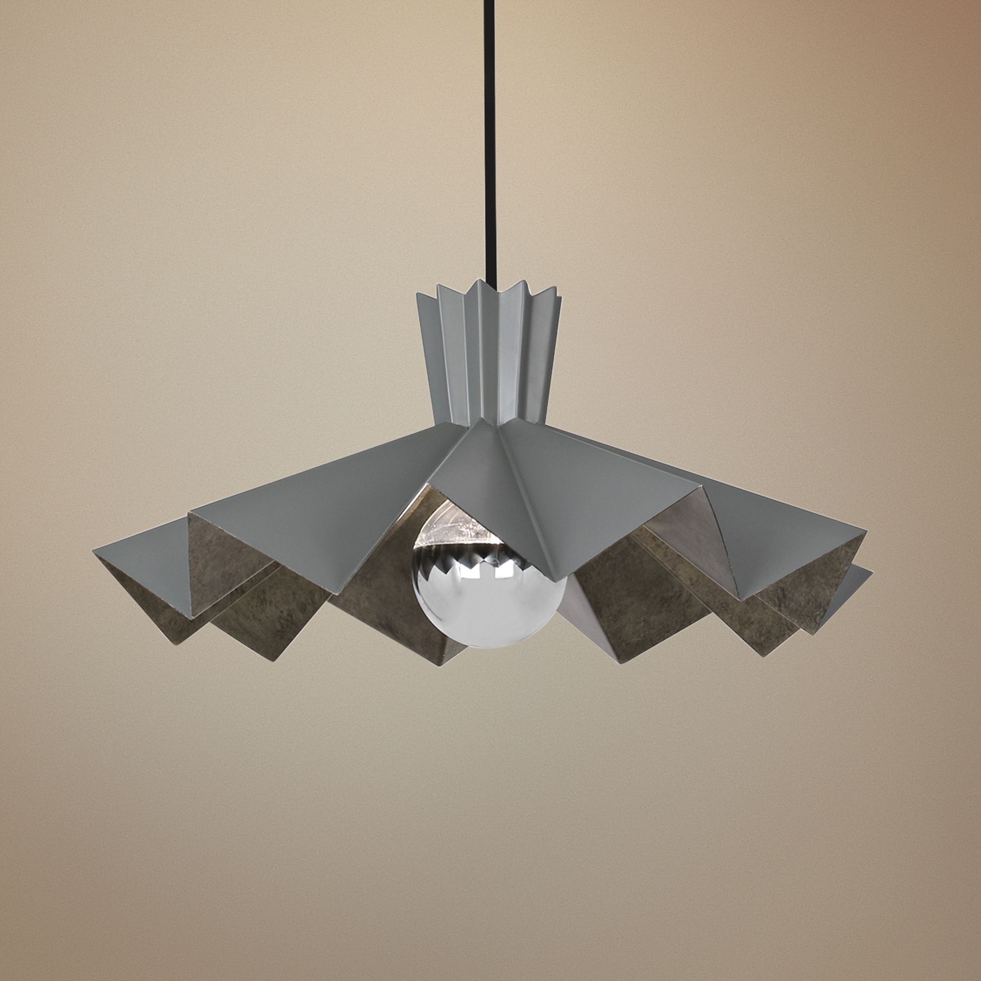 Rico Espinet Bat 16" Wide Matte Charcoal Gray Pendant Light