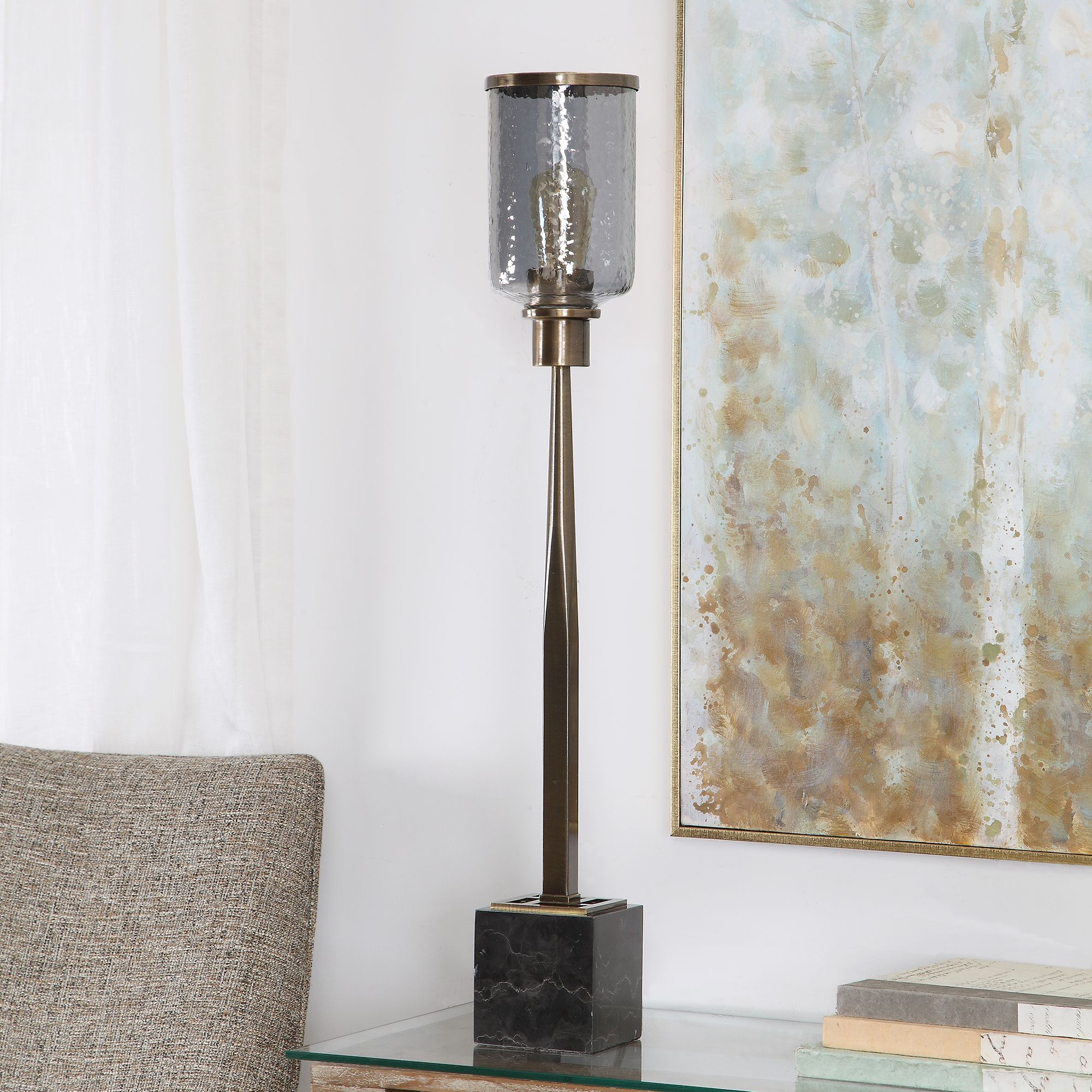 Uttermost Wells Antique Brass Uplight Buffet Table Lamp