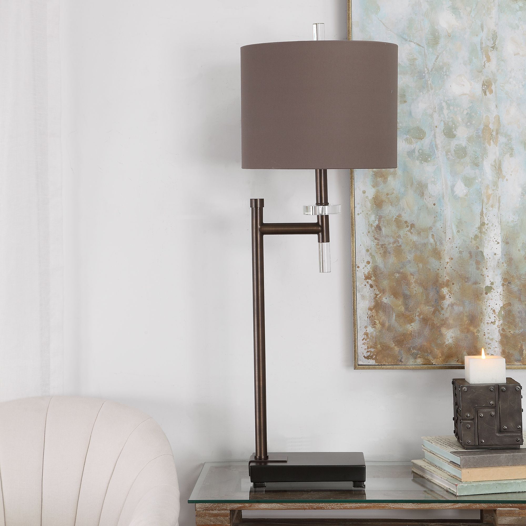 Uttermost Oletha Dark Bronze Buffet Table Lamp