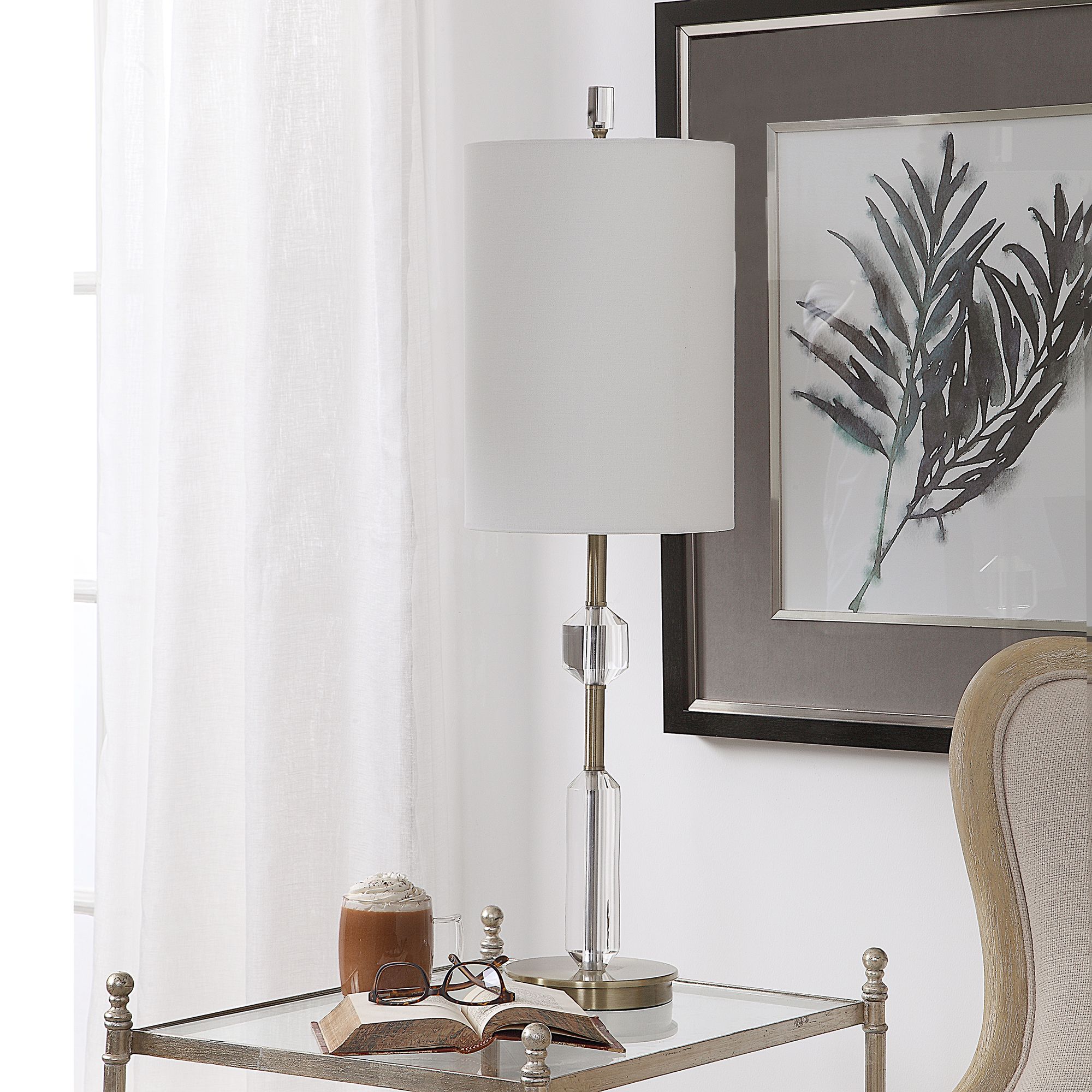 Uttermost Margo Steel and Crystal Buffet Table Lamp