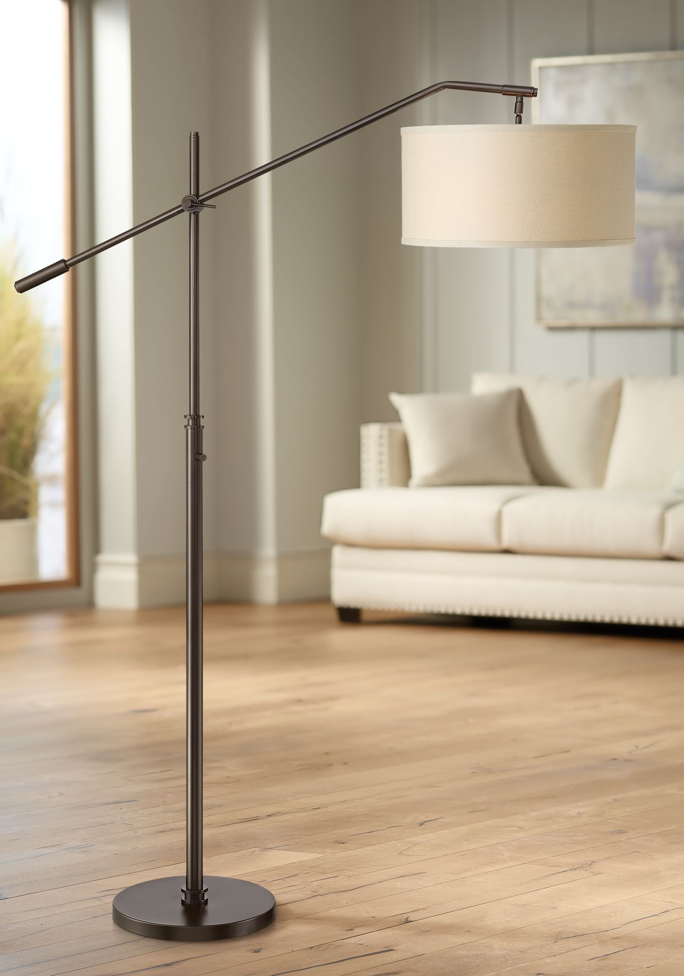 Possini Euro Holden Oil-Rubbed Bronze Boom Arm Floor Lamp