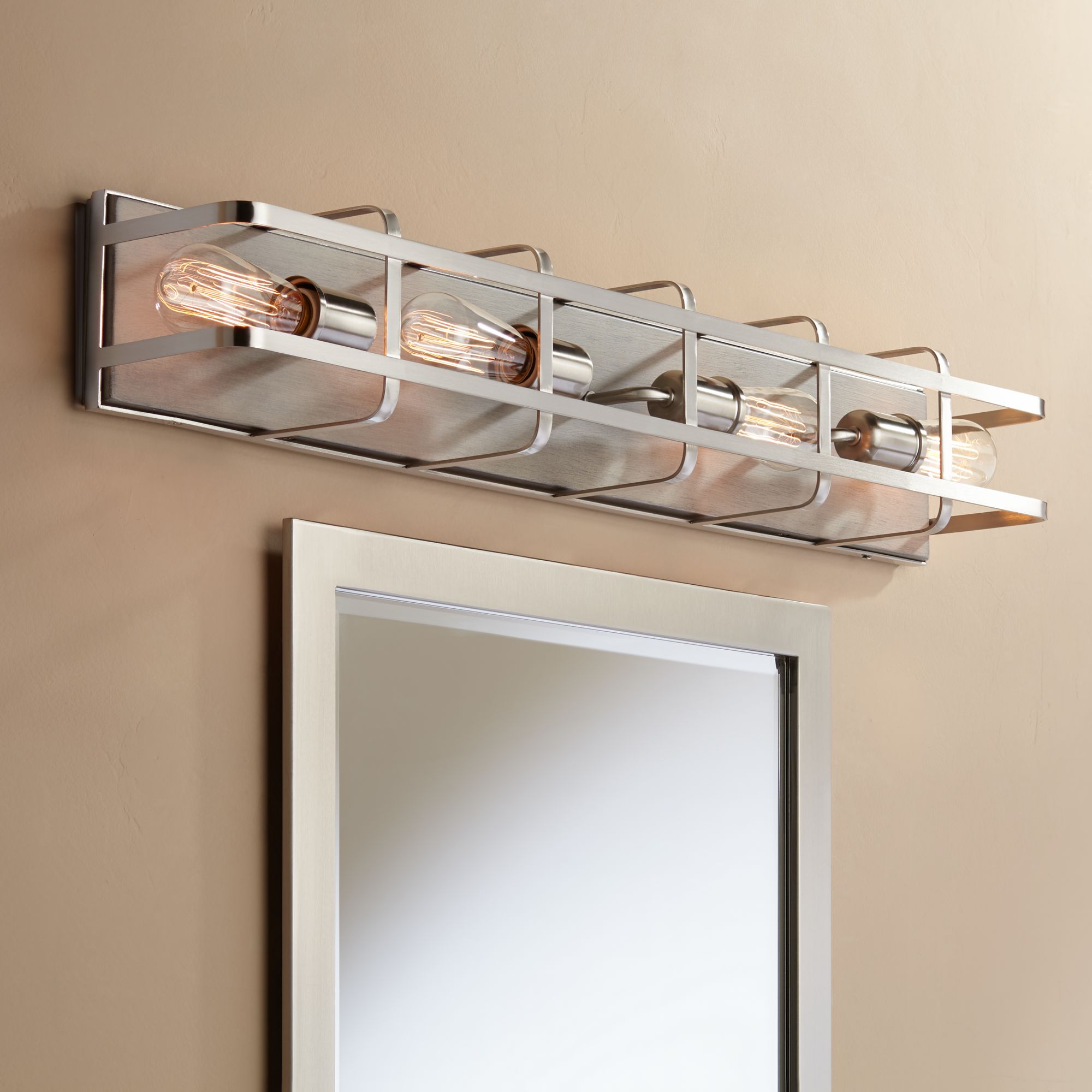 Possini Euro Esme 33 1/4"W Brushed Nickel 4-Light Bath Light