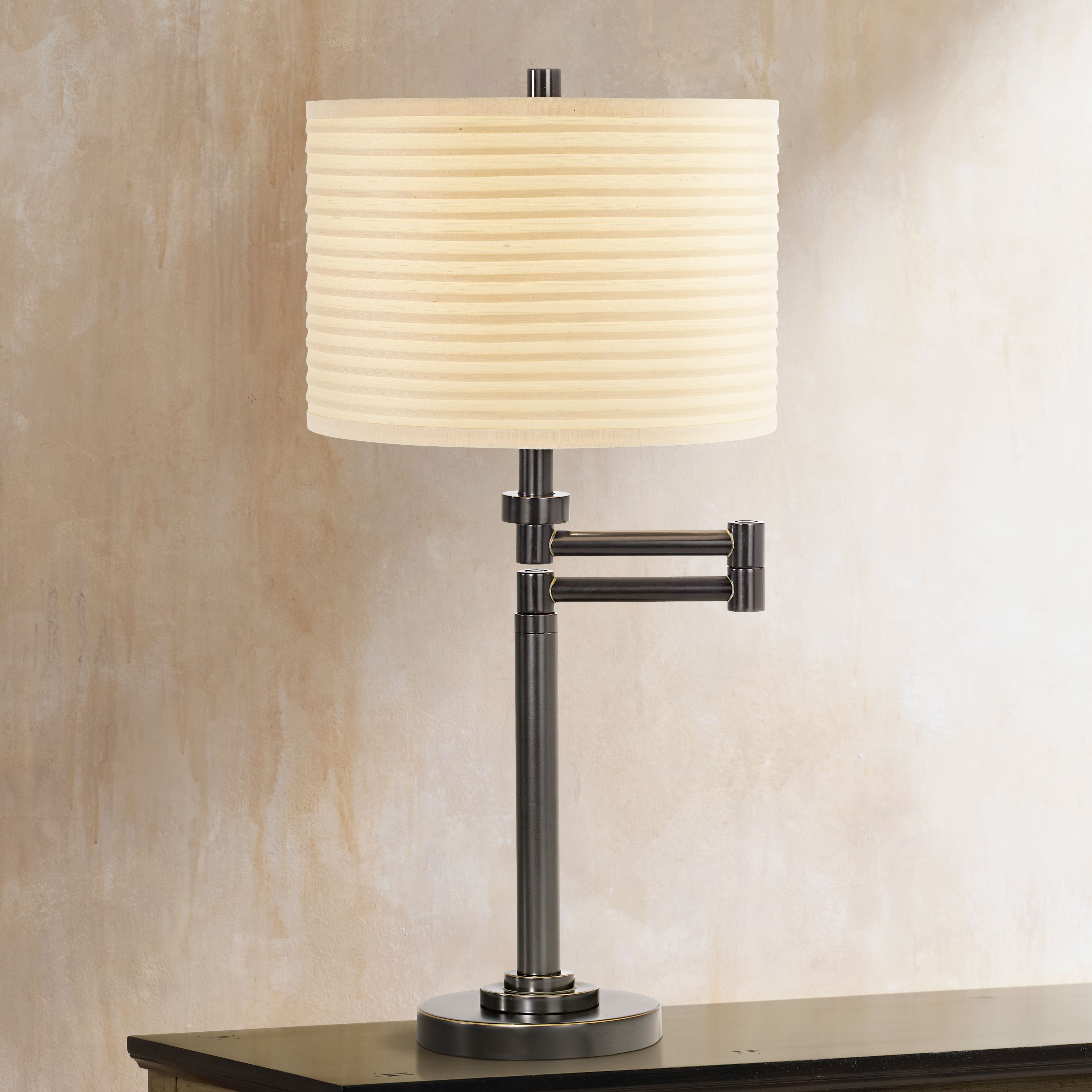 Neat Pleat Bronze Swing Arm Desk Lamp