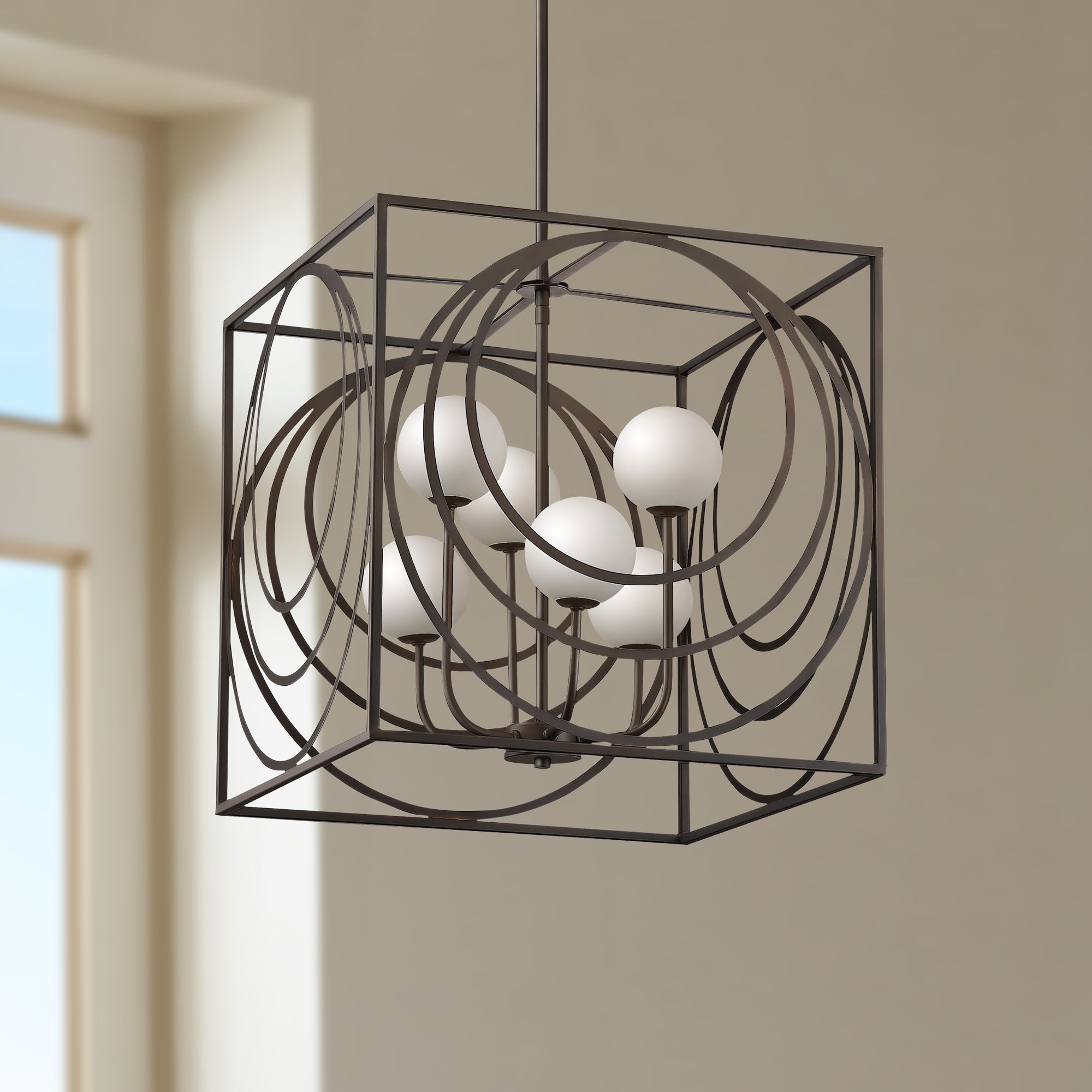 Possini Euro Darlene 19" Wide Bronze 6-Light LED Pendant