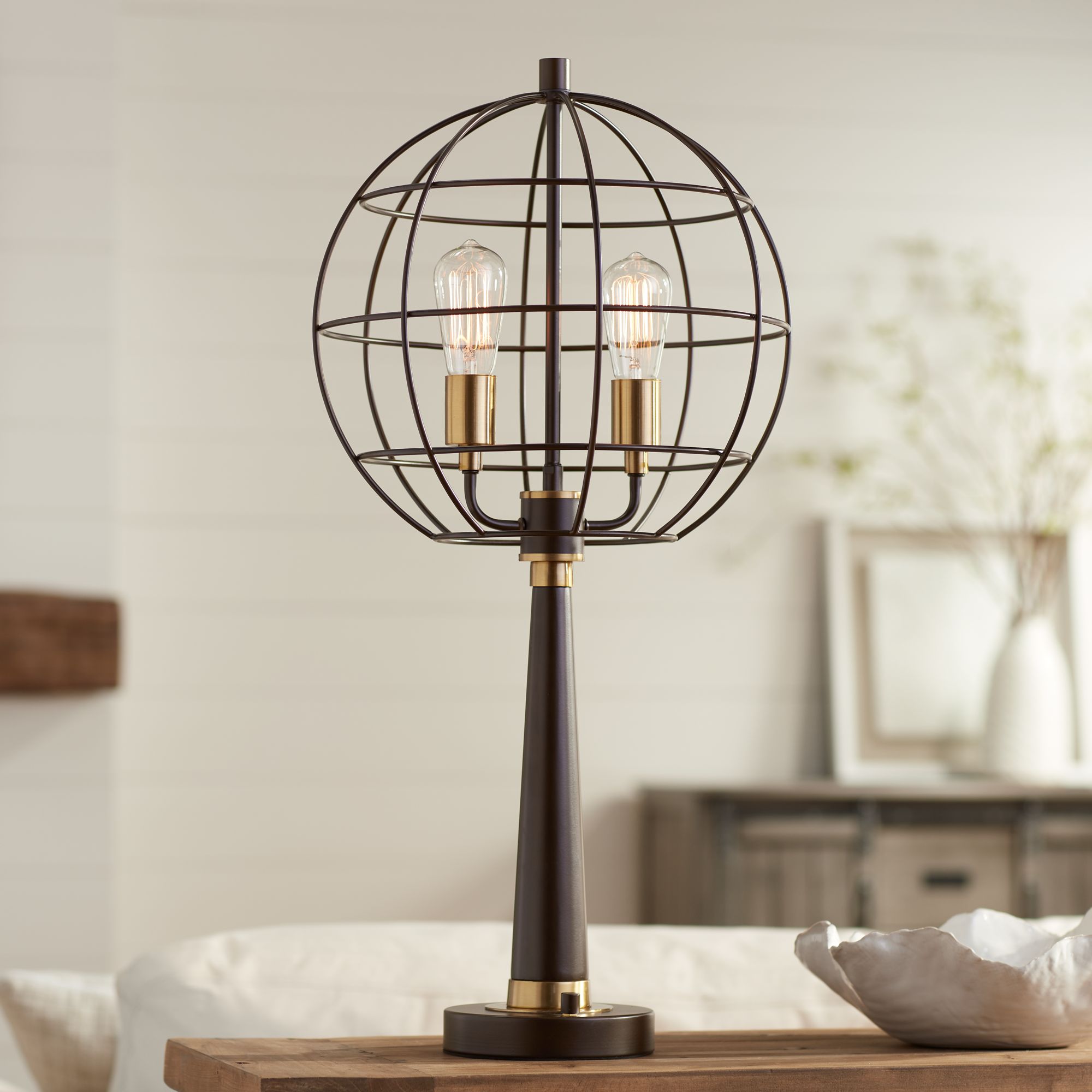 Memphis Oil-Rubbed Bronze Industrial Globe LED Table Lamp