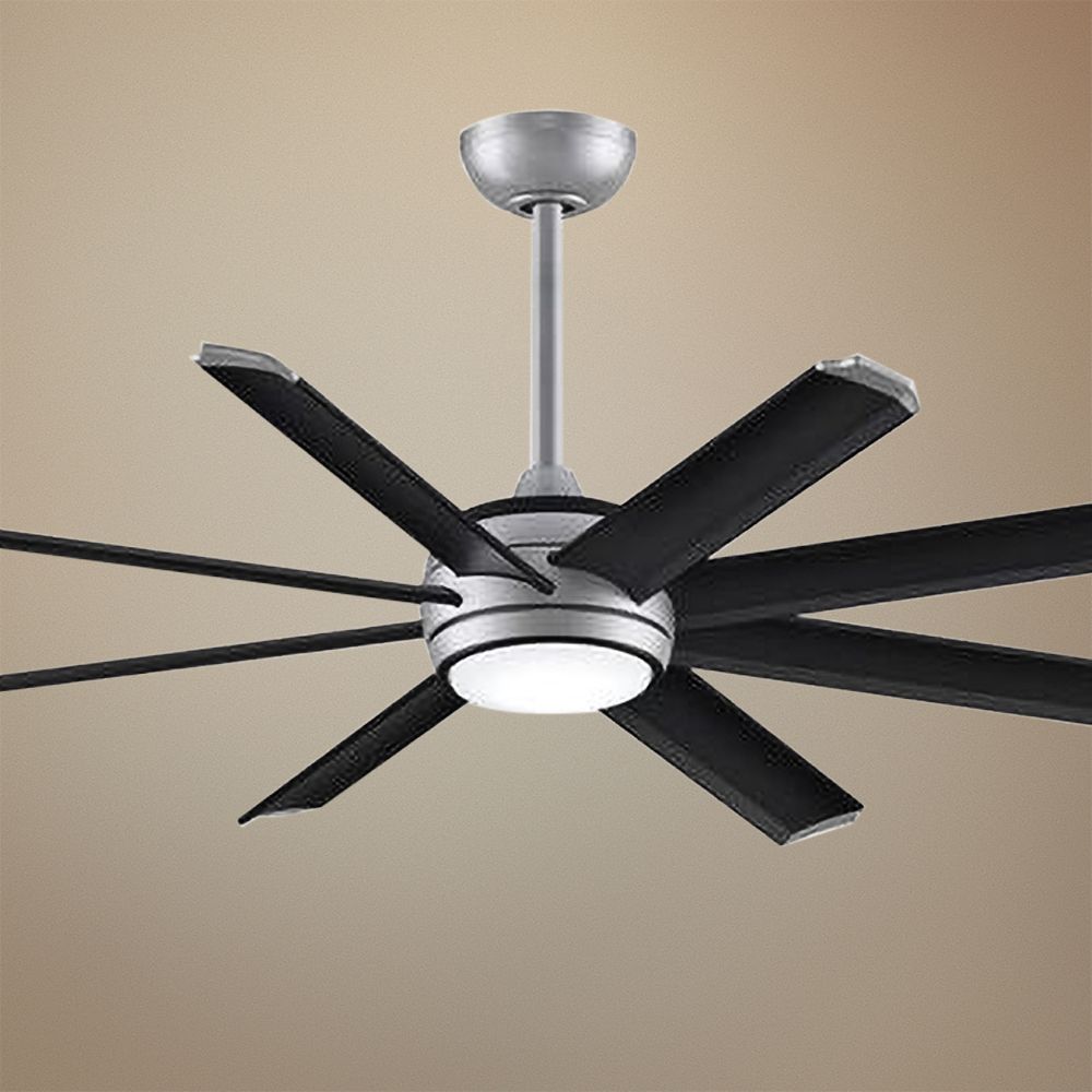 56 Stellar Custom Black Blade Silver Motor Led Ceiling Fan