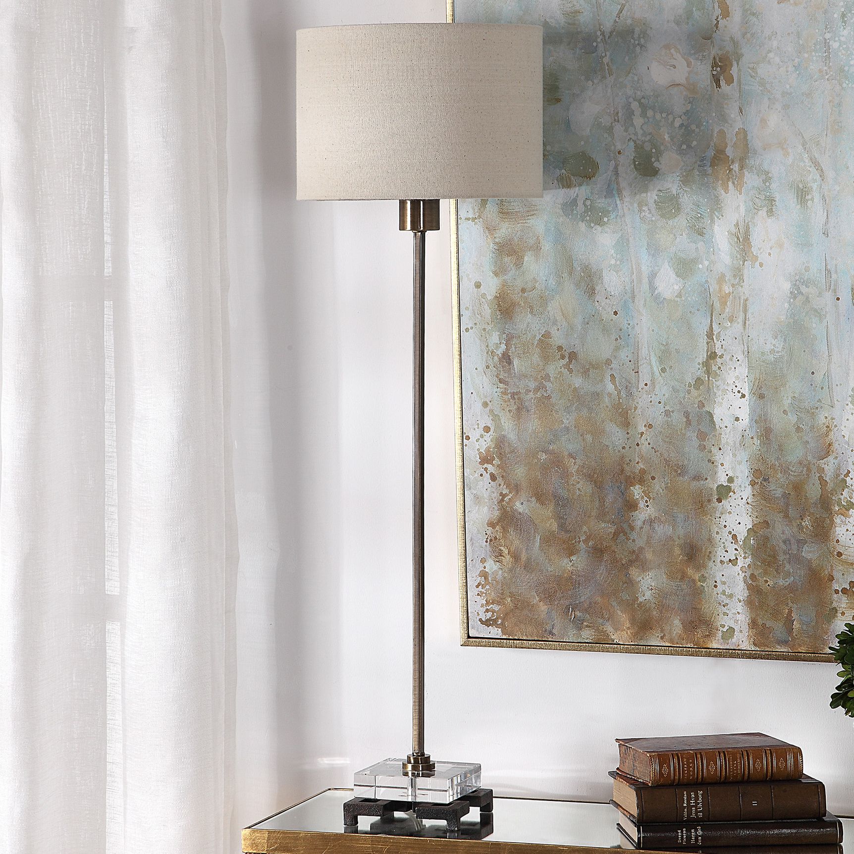 Uttermost Danyon Antique Brass Buffet Table Lamp