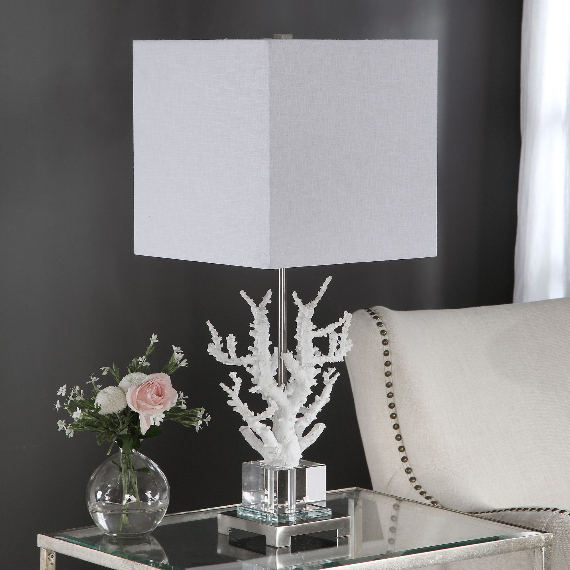 Uttermost Corallo White Coral Branch Buffet Table Lamp