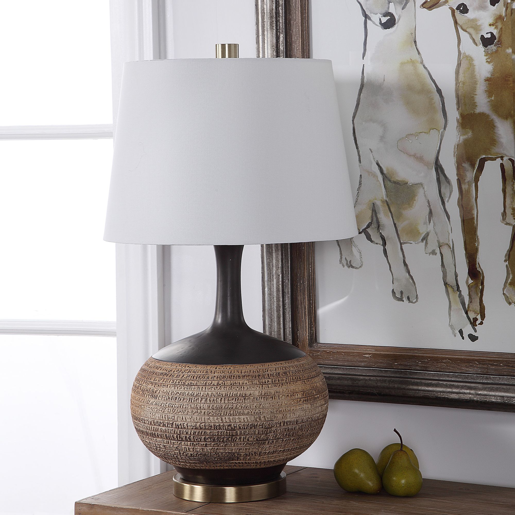 Uttermost Kipling Natural Beige Ceramic Table Lamp