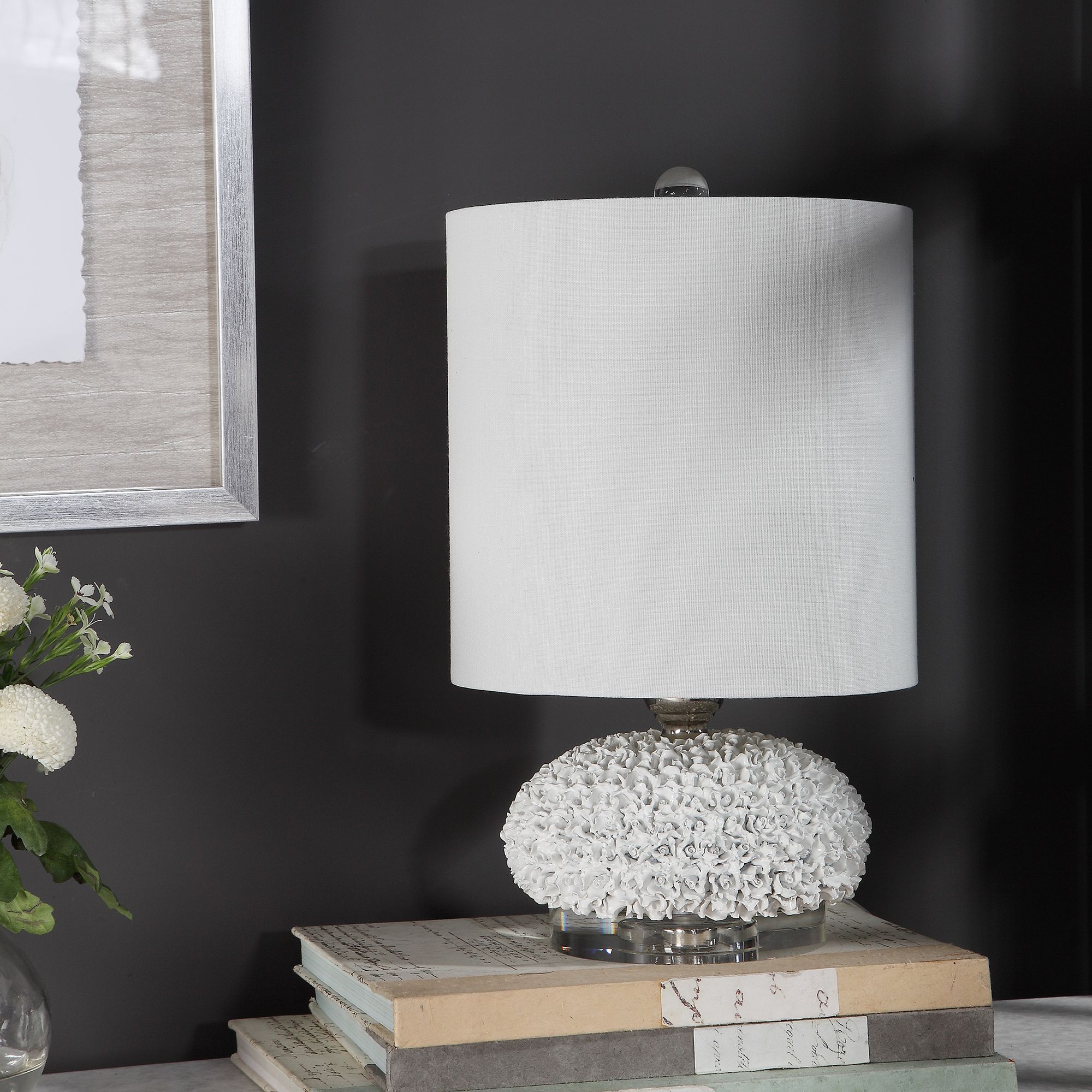 Uttermost Dellen Floral 17 1/4"H Buffet Accent Table Lamp