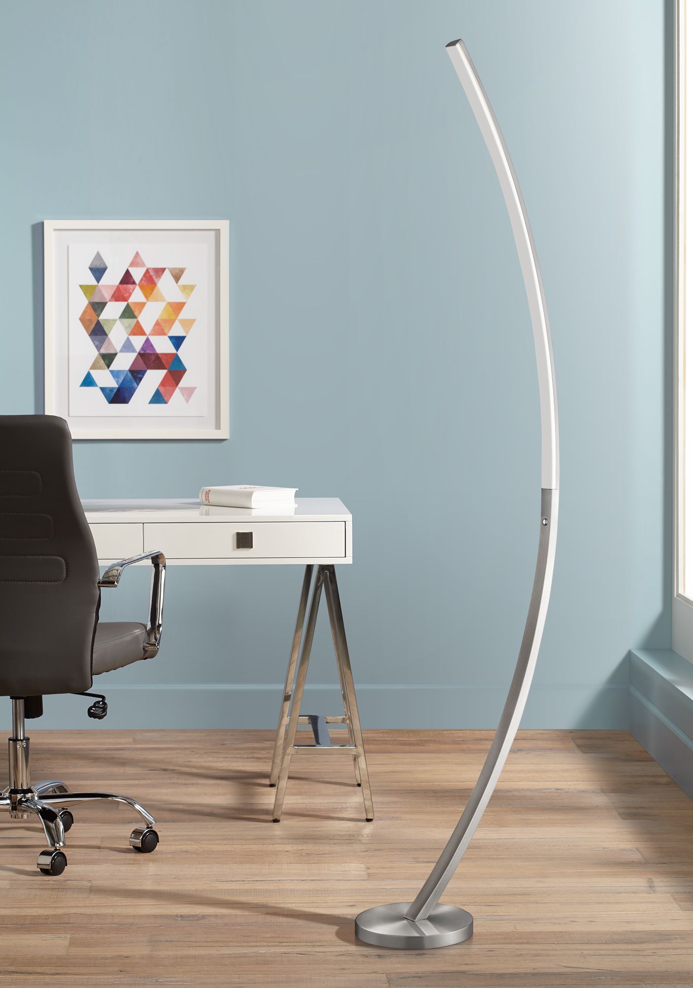 Brady Brushed Nickel LED Metal Floor Lamp