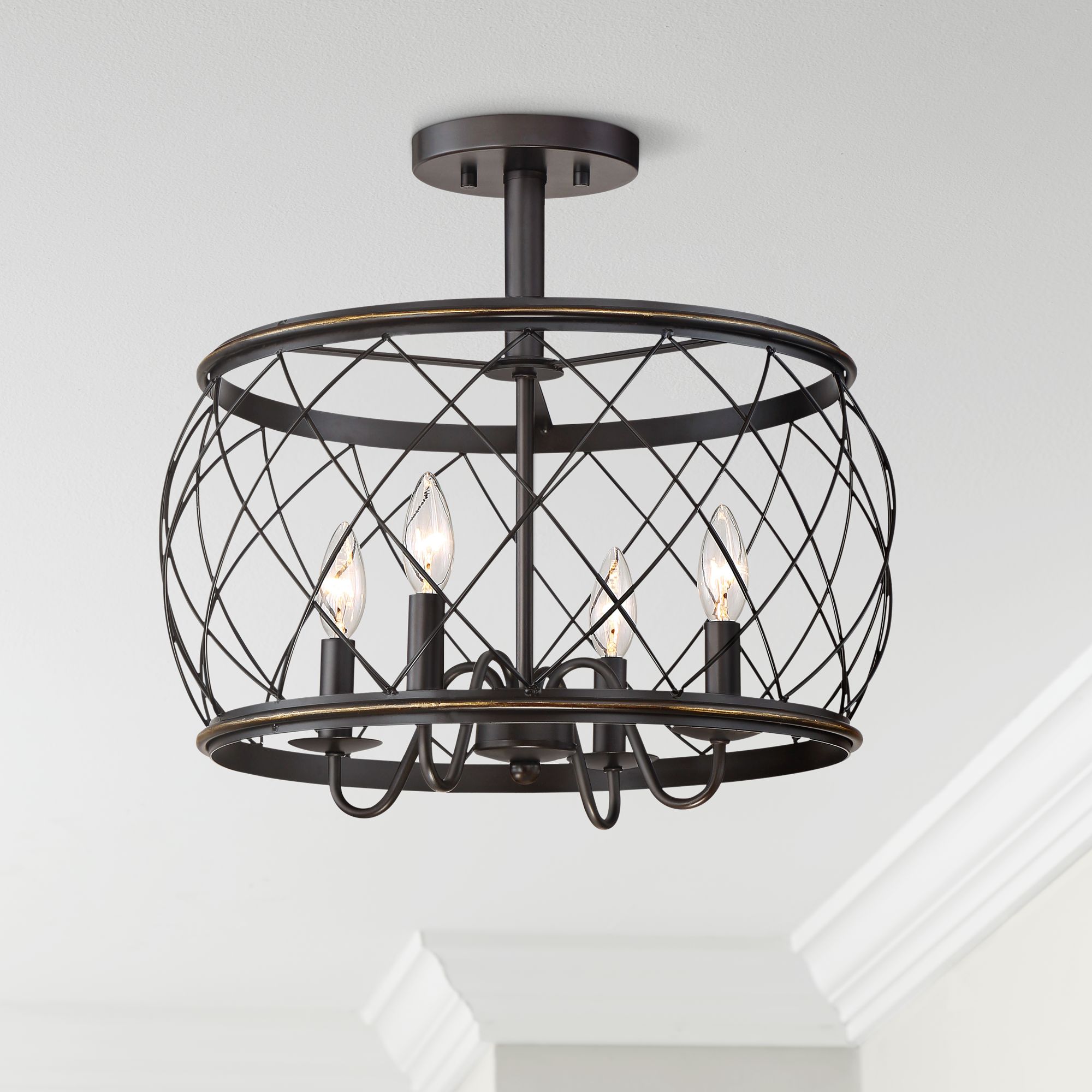 Quoizel Dury 17 1 2 W Palladian Bronze 4 Light Ceiling Light