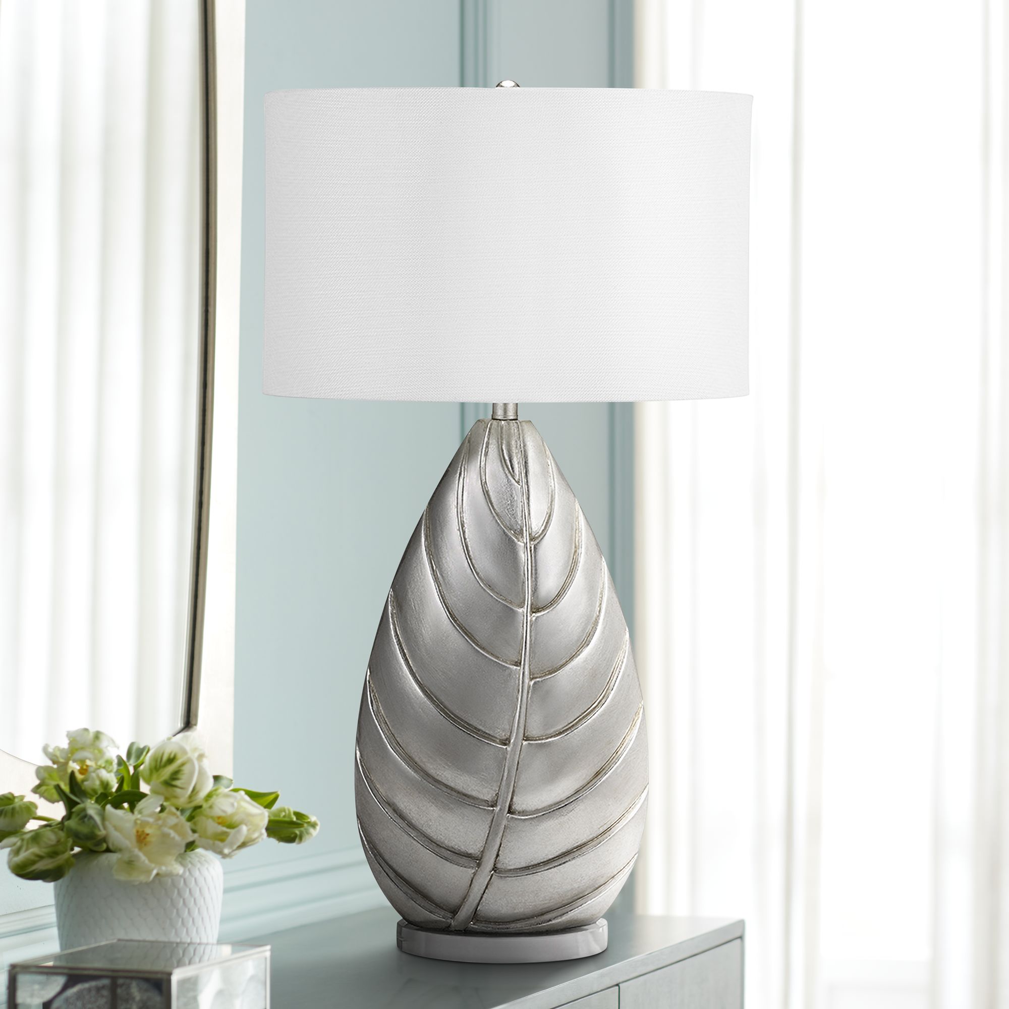 Dolan Silver Leaf LED Table Lamp