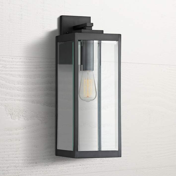 High Earth Black Outdoor Wall Light, Clean Glass On Outdoor Light Fixtures