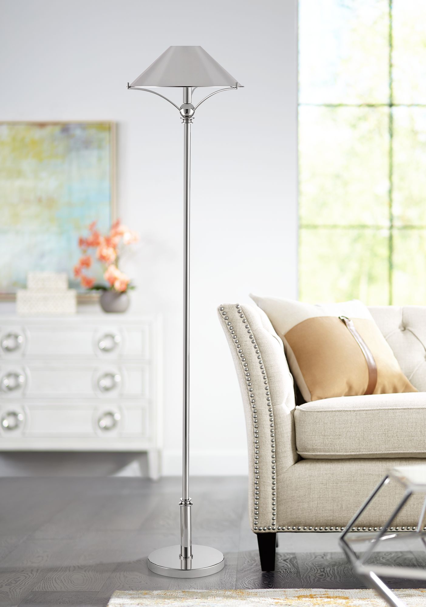 Currey and Company Maarla Polished Nickel Table Lamp