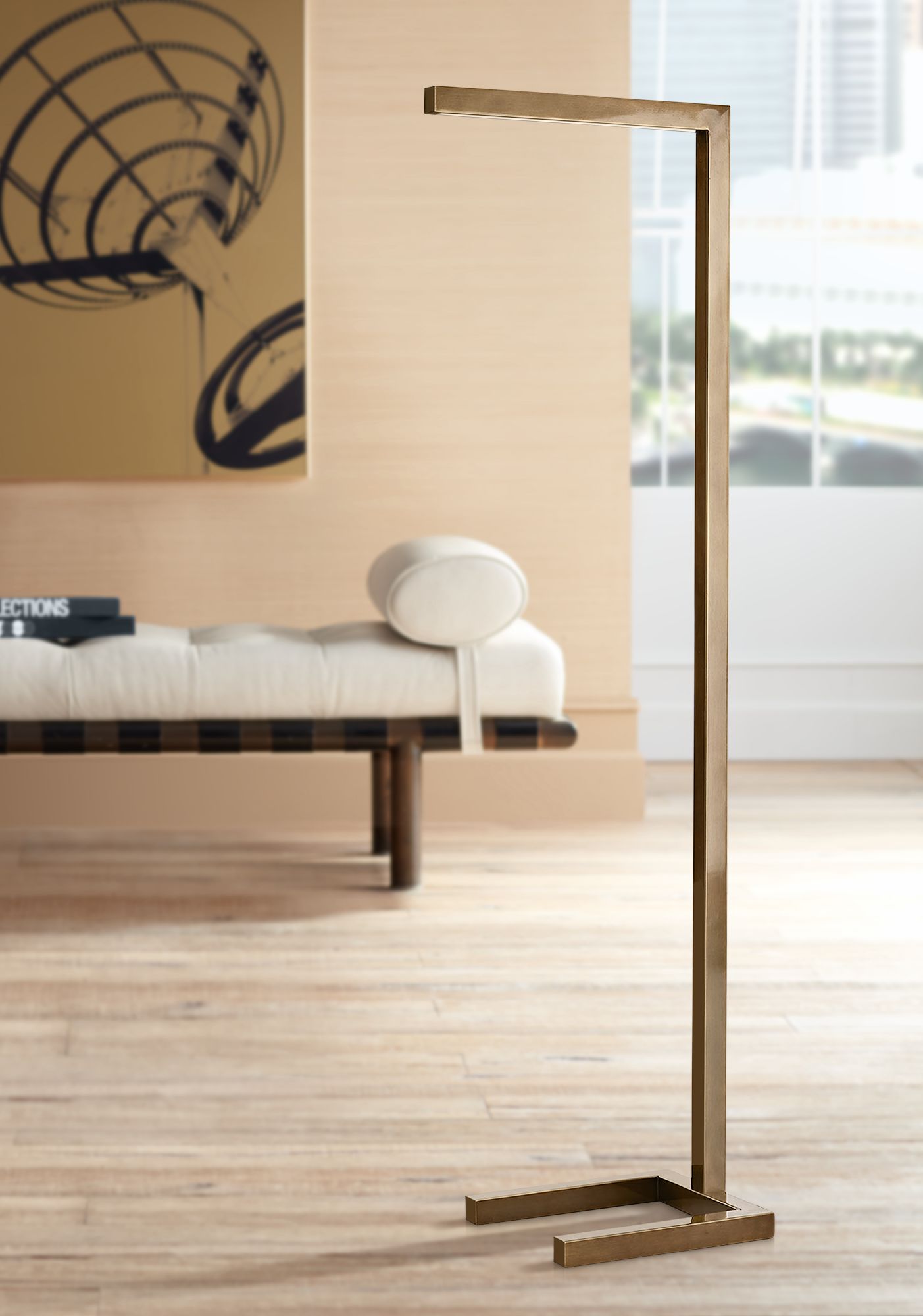 Arteriors Home Salford Vintage Brass Metal Floor Lamp