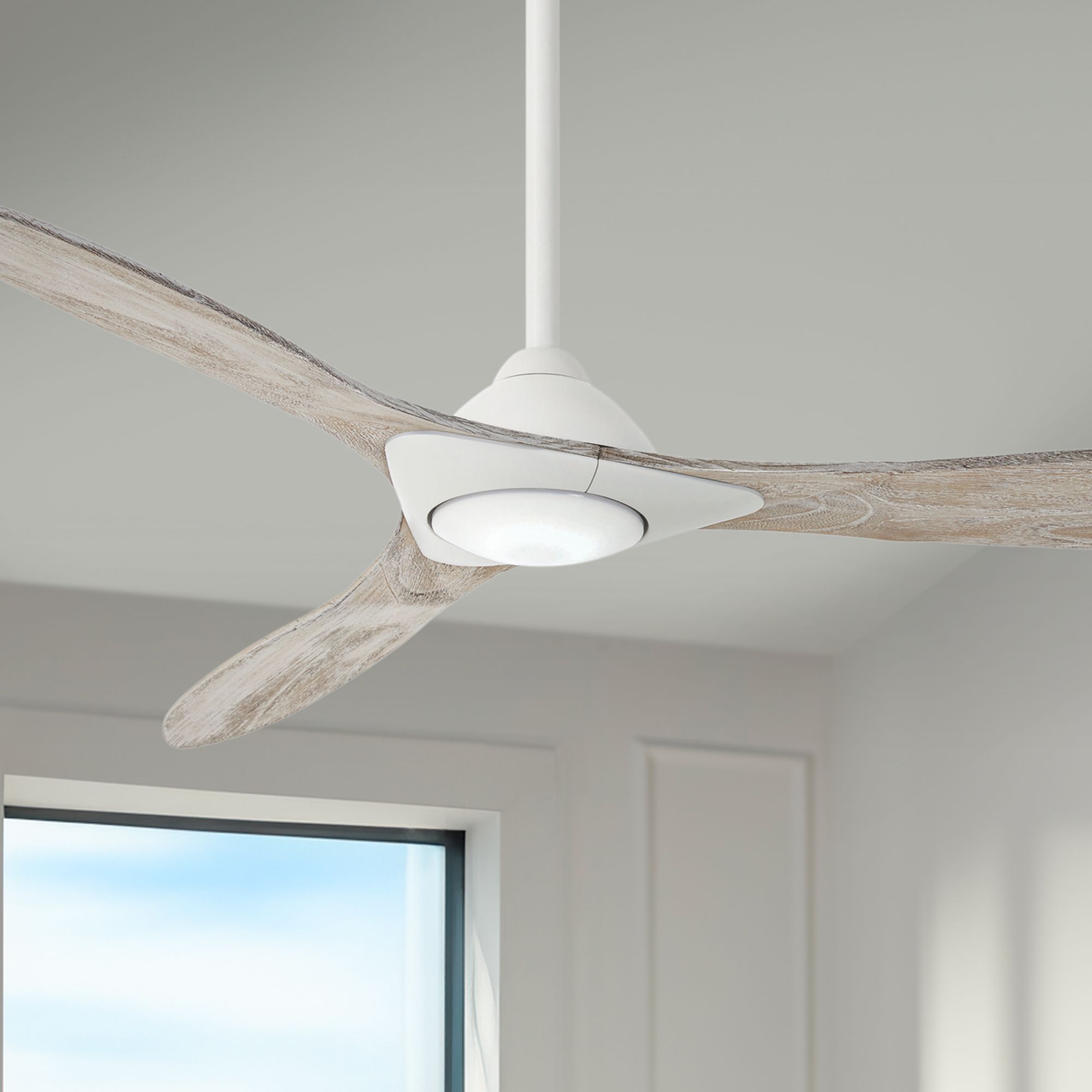 60" Minka Aire Sleek Smart Fan White LED Ceiling