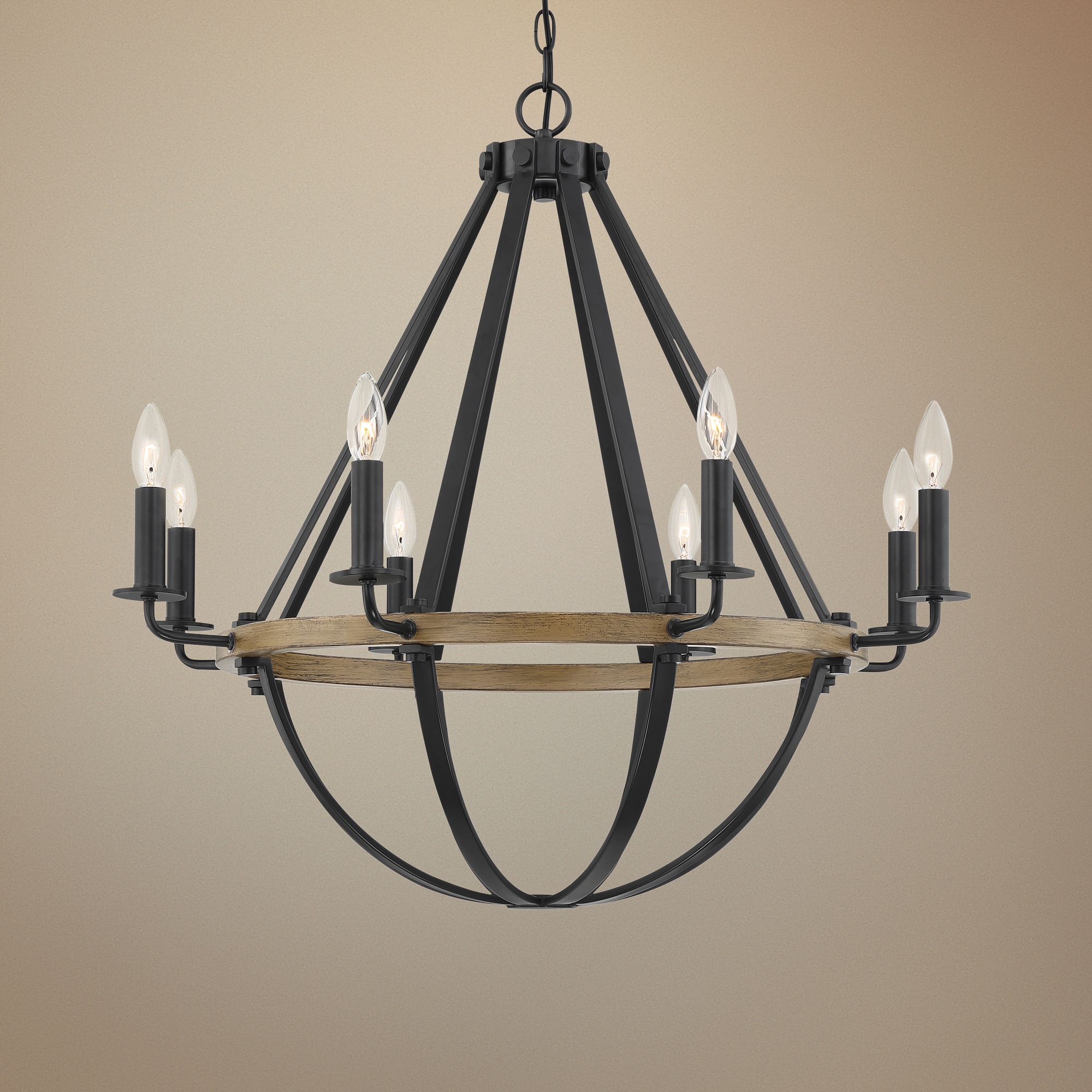 Quoizel Bartlett 30" Wide Earth Black 8-Light Chandelier