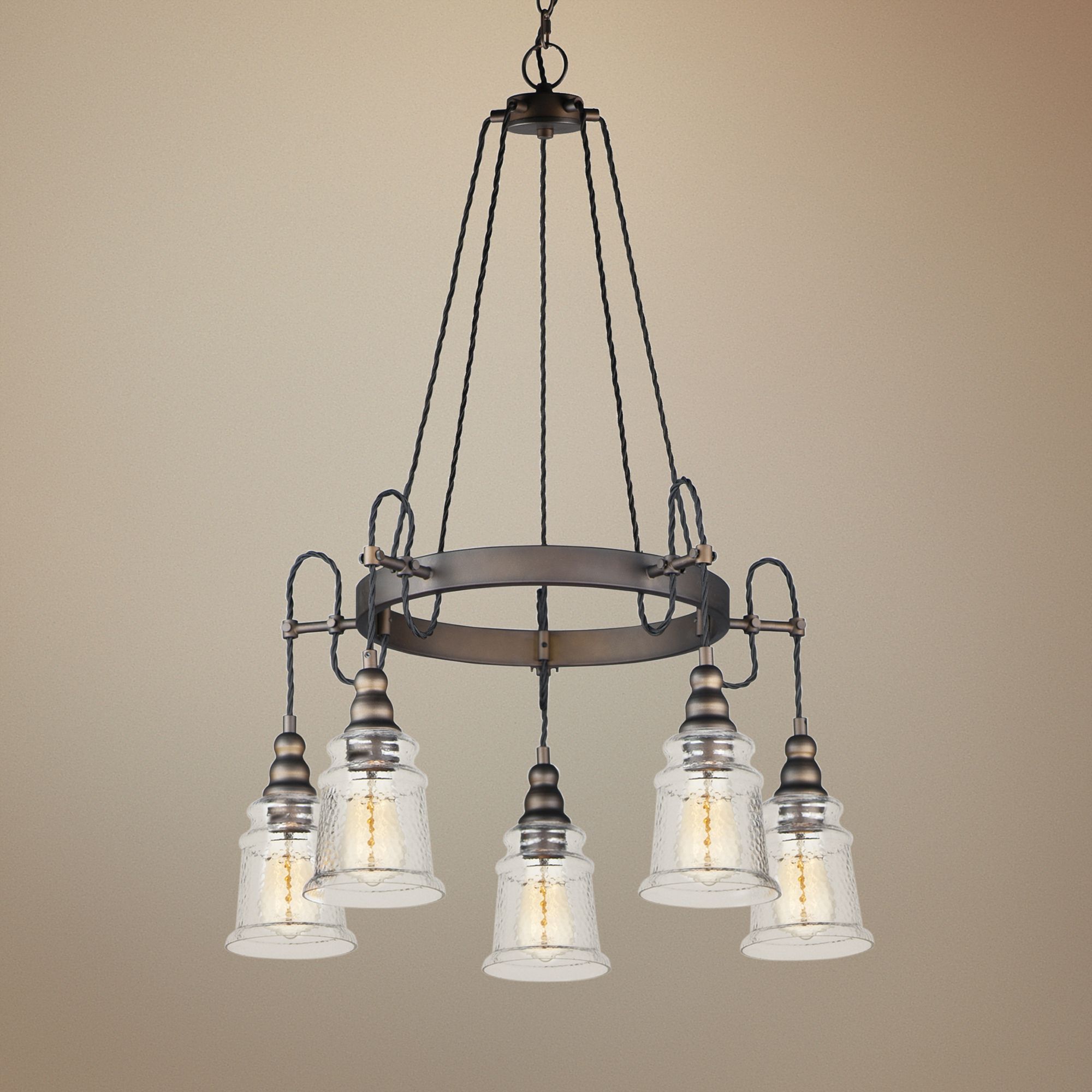 Maxim Revival 26 1/2" Wide Oil-Rubbed Bronze 5-Light Pendant